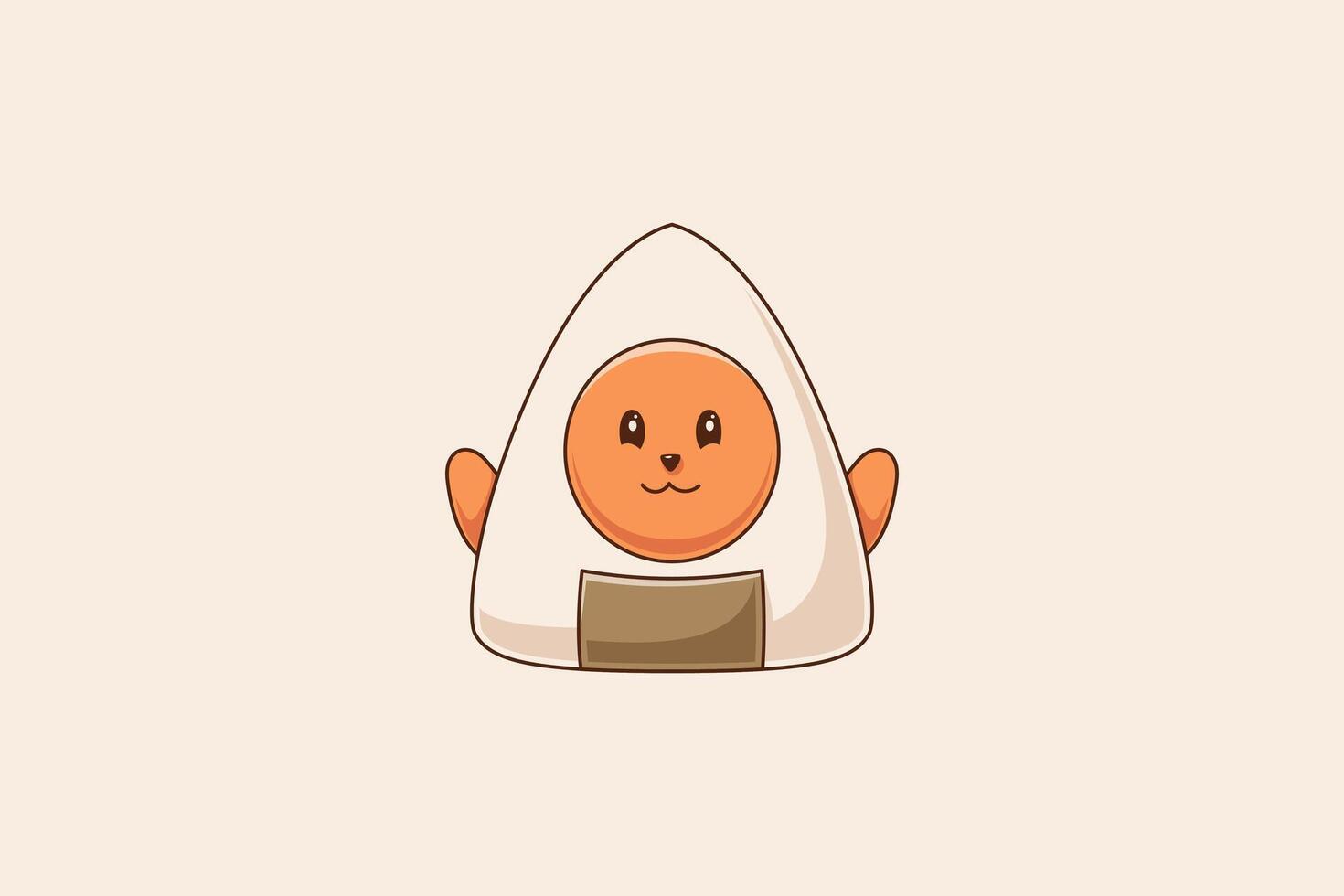 Cute Onigiri Character Design Illustration vector