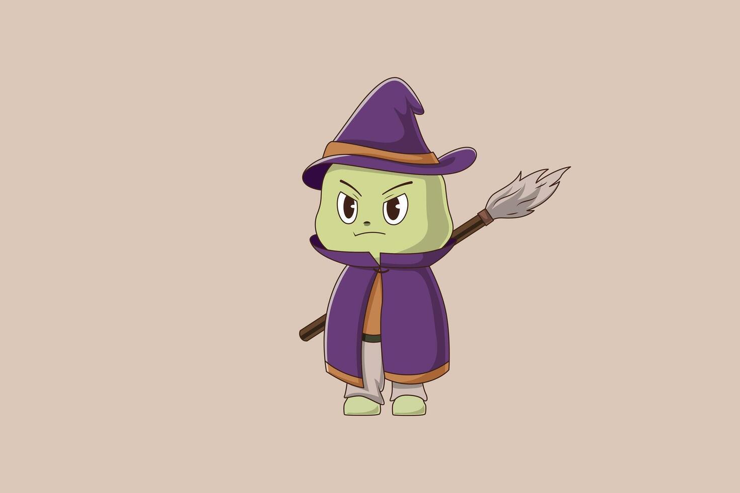 Cute Halloween Monster Character Design Illustration vector