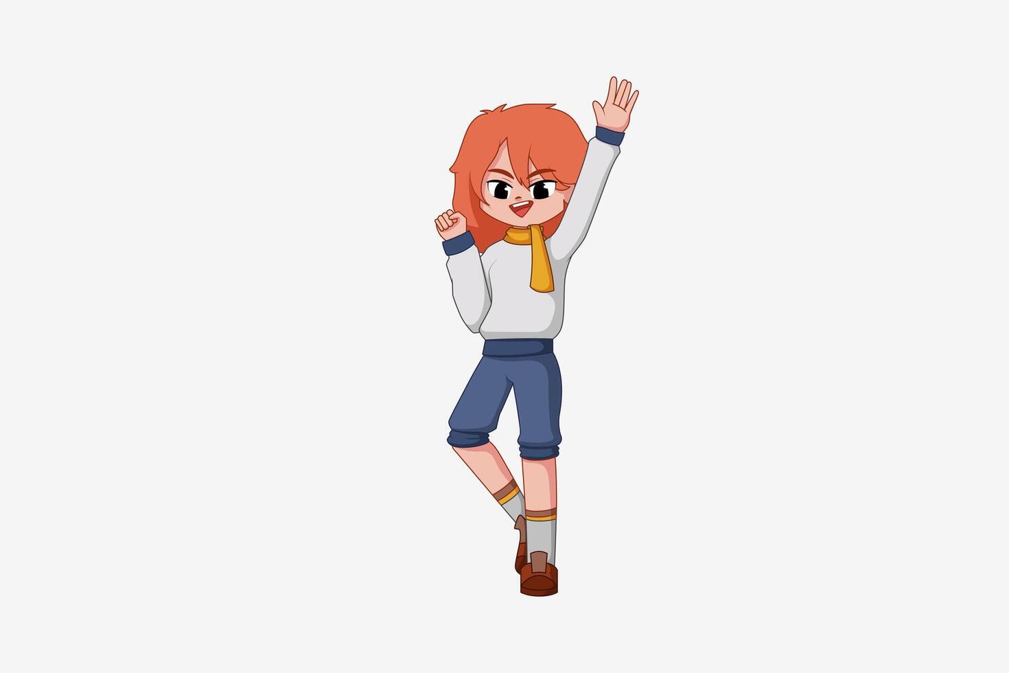 Cute Girl Character Design Illustration vector
