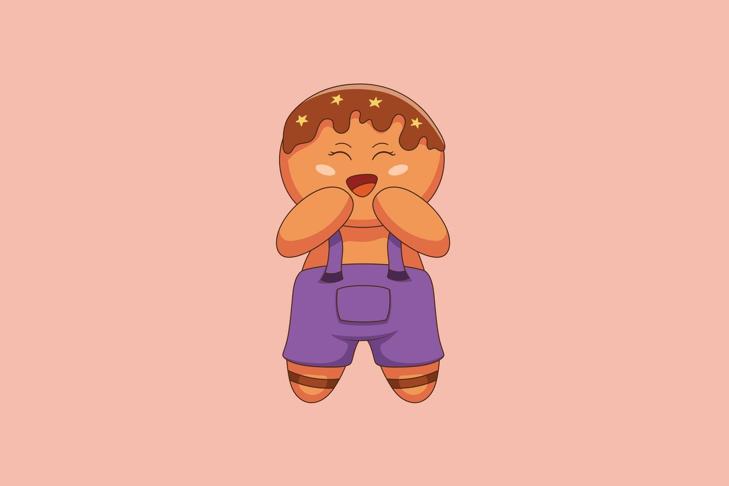 Cute Gingerbread Cookies Character Design Illustration vector