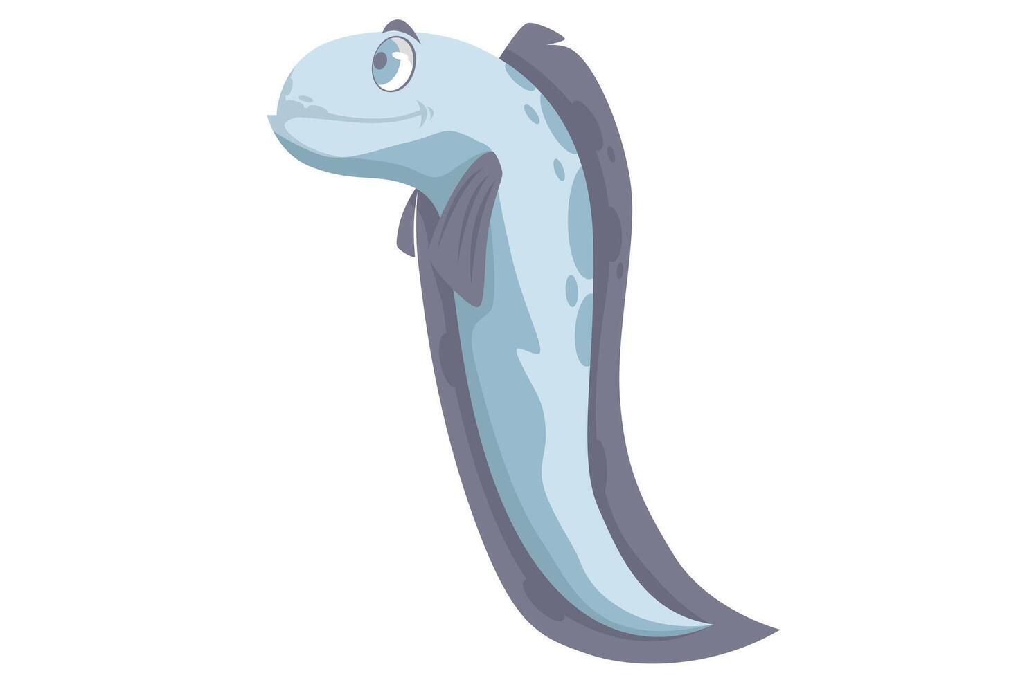 Cute Sea Eel Character Design Illustration vector