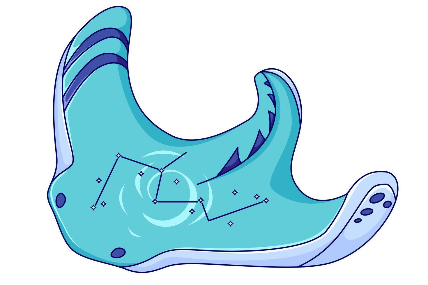Sea Monster Character Design Illustration vector