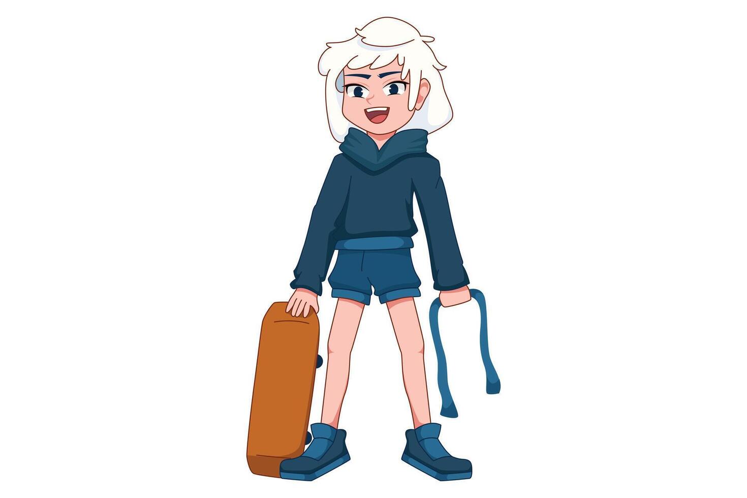 Cute Anime Character Design Illustration vector