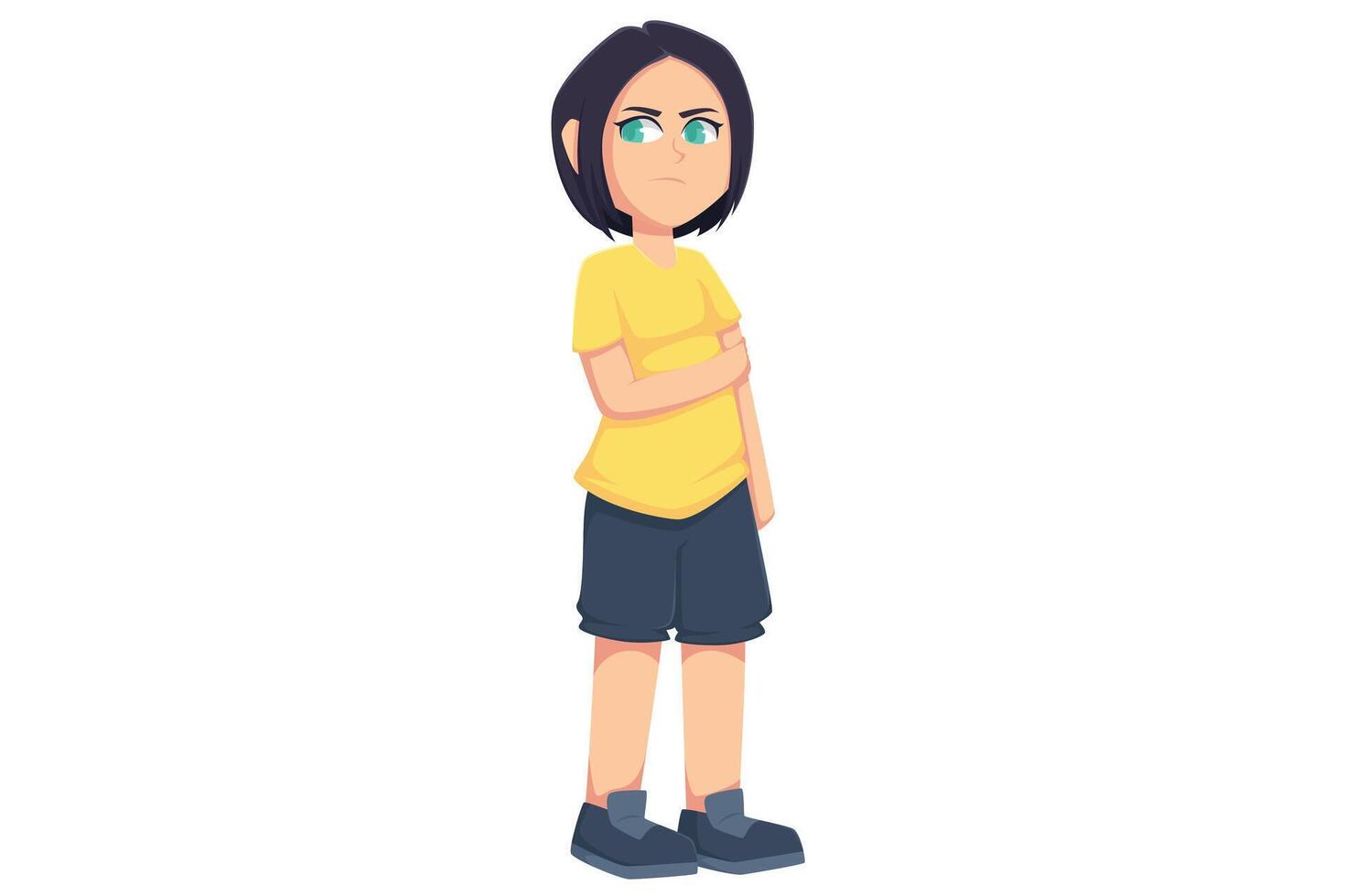 Cute Girl Character Design Illustration vector