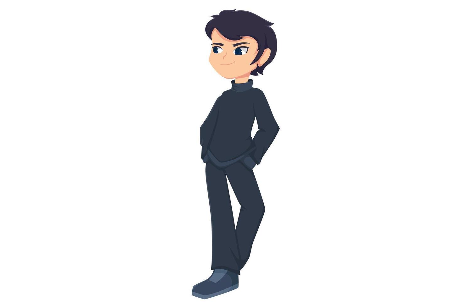 Cute Boy Character Design Illustration vector