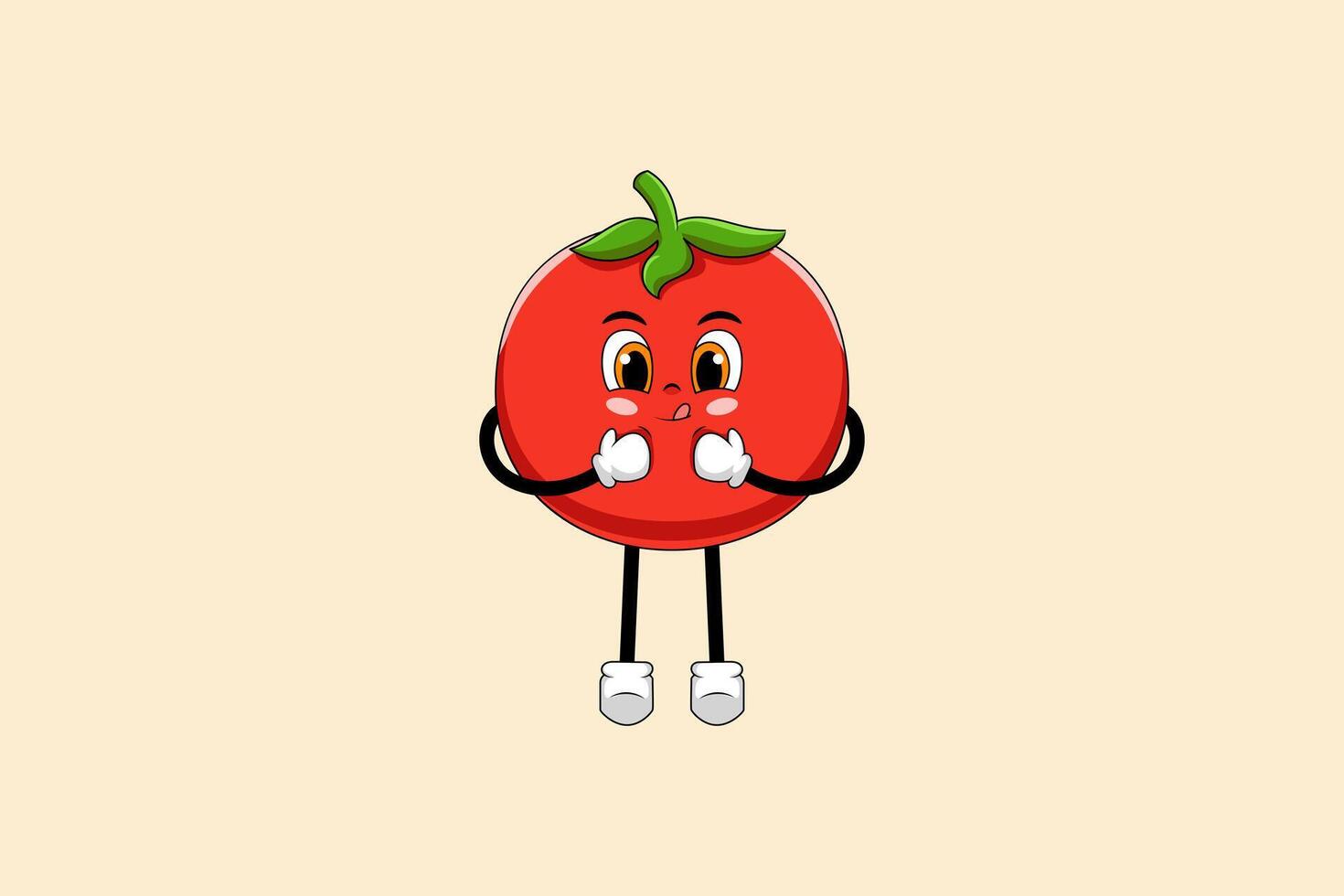 Cute Tomato Character Design Illustration vector