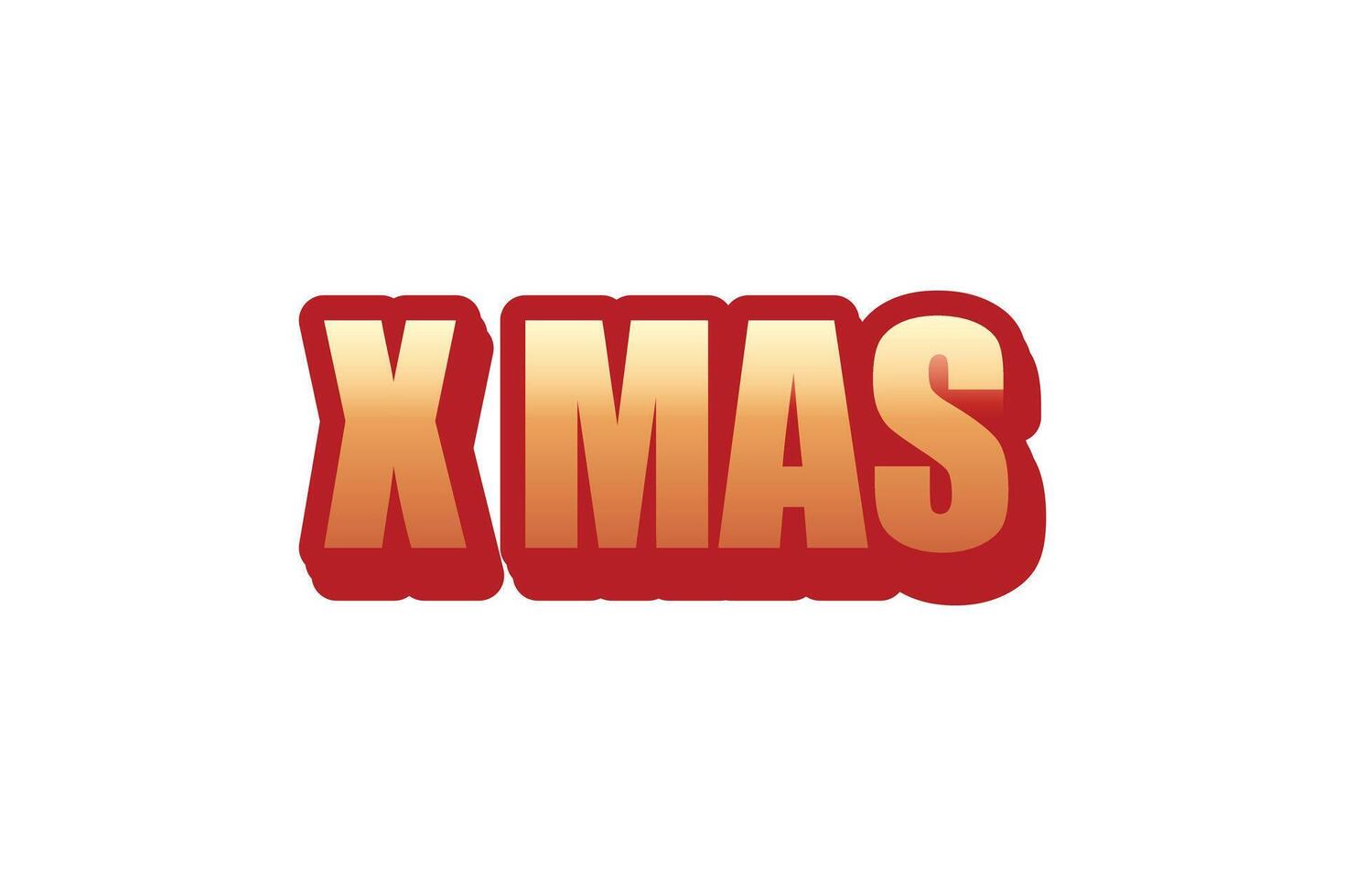 X Mas Christmas Sticker Design vector