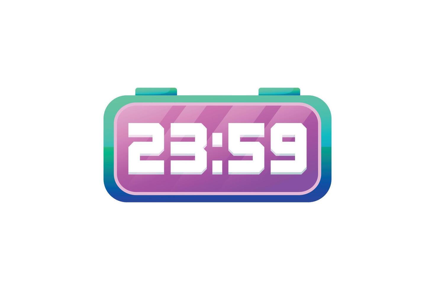 Digital Clock Happy New Year Sticker vector