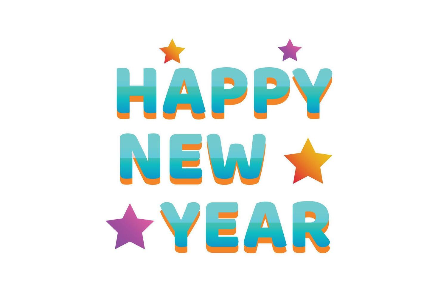 Happy New Year Sticker Design vector