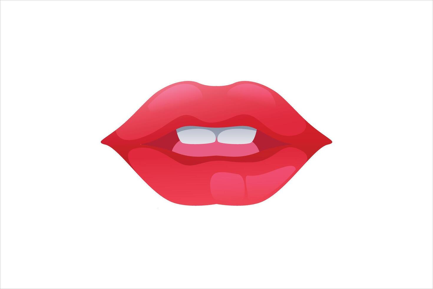 Lips Happy New Year Sticker vector