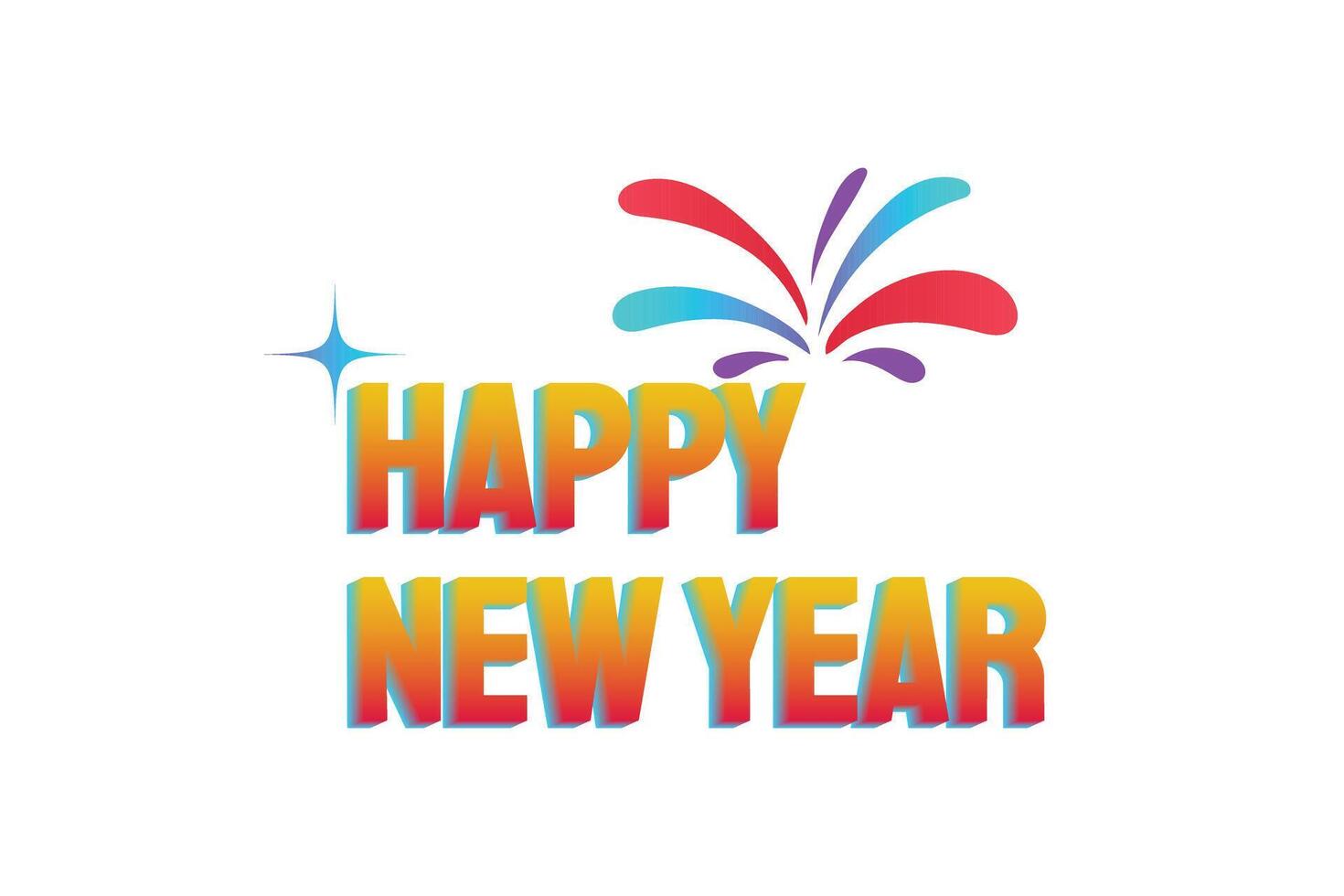 Happy New Year Decoration Sticker vector