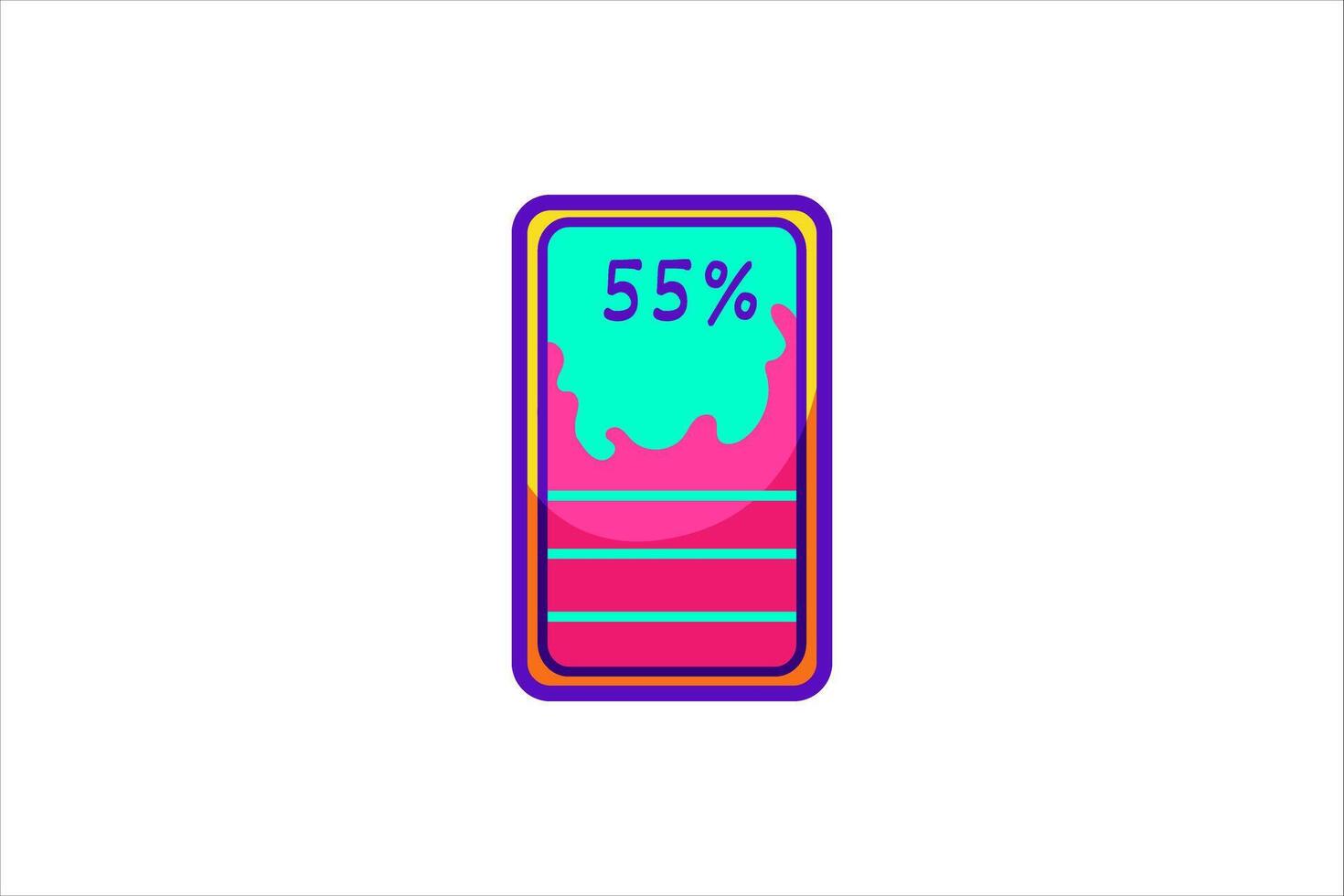 Battery Progress Bar Sticker Design vector