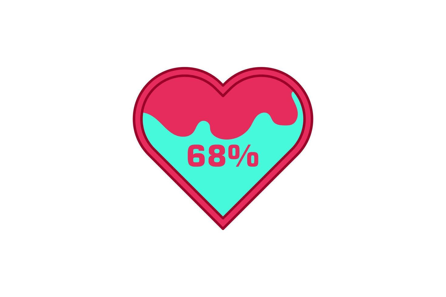 Heart Shaped Progress Bar Sticker Design vector