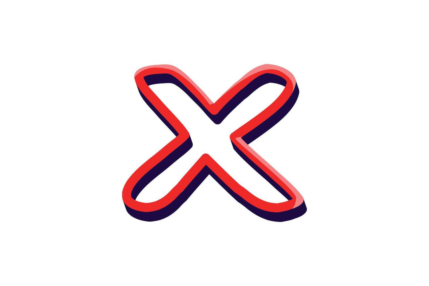 Cross Sign Highlight Note Sticker Design vector