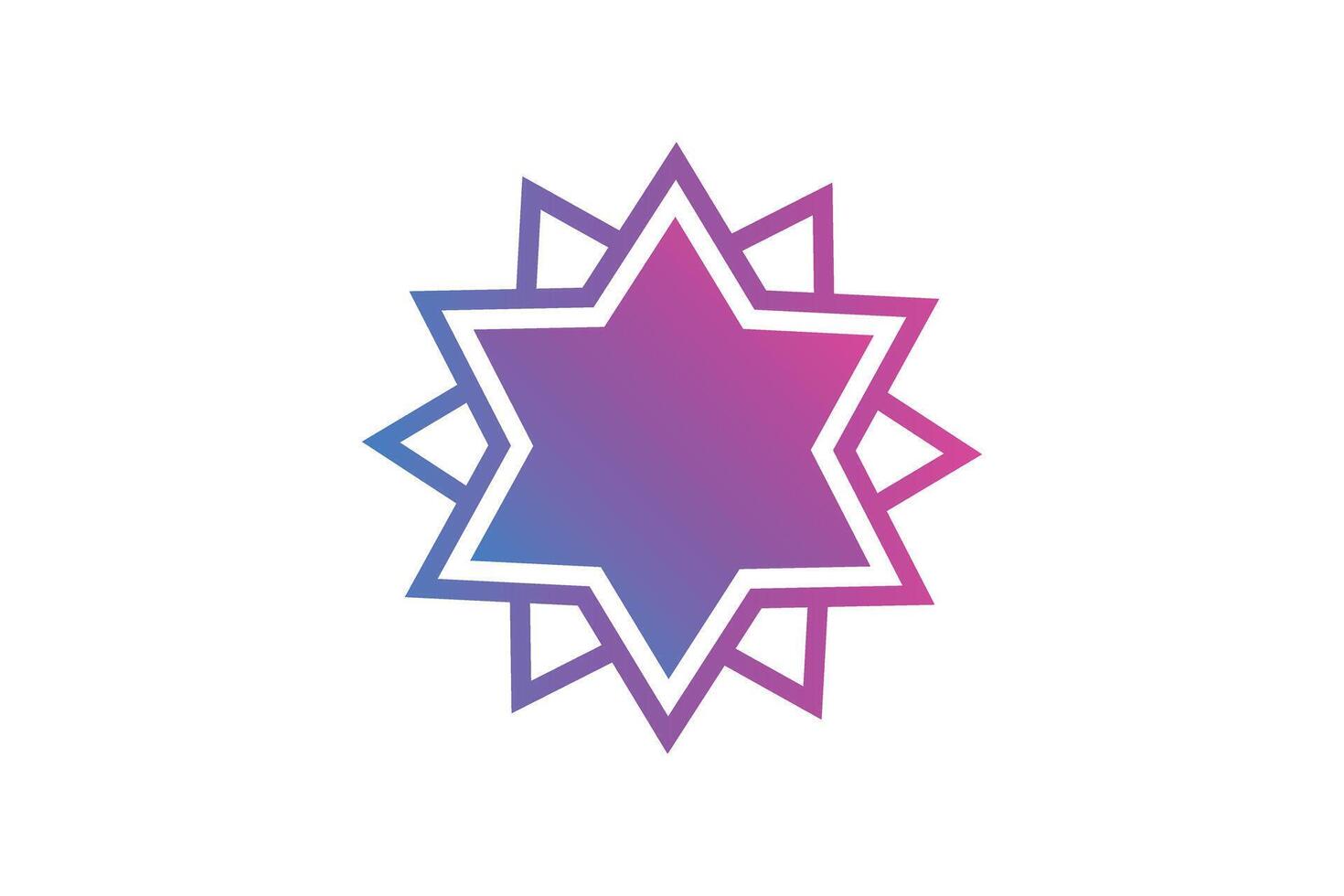 Geometric Purple Fortune Sticker Design vector