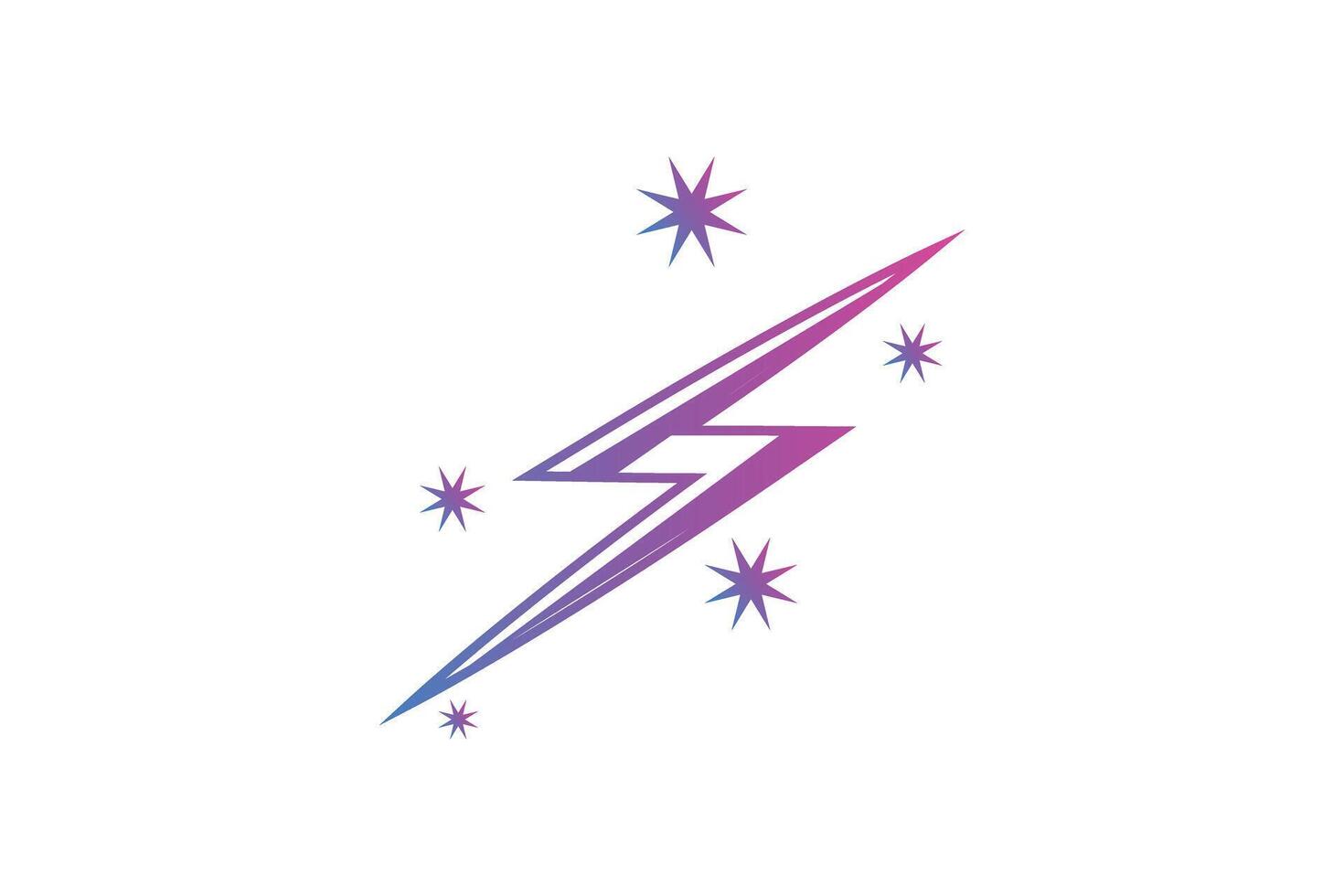 Lightning Purple Fortune Sticker Design vector