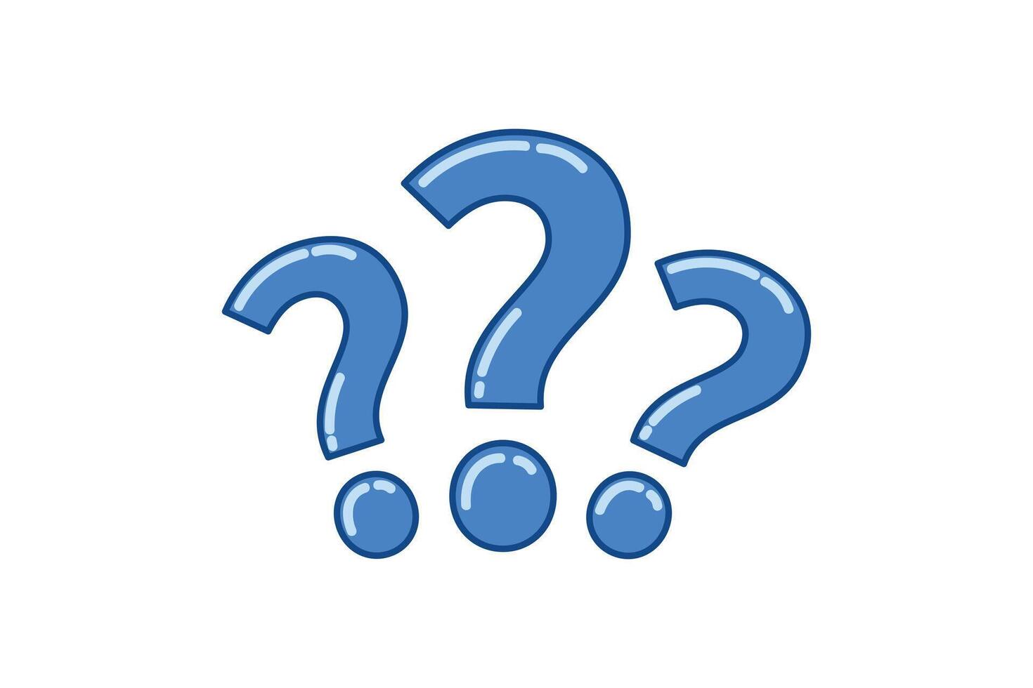 Question Mark Highlight Note Sticker Design vector