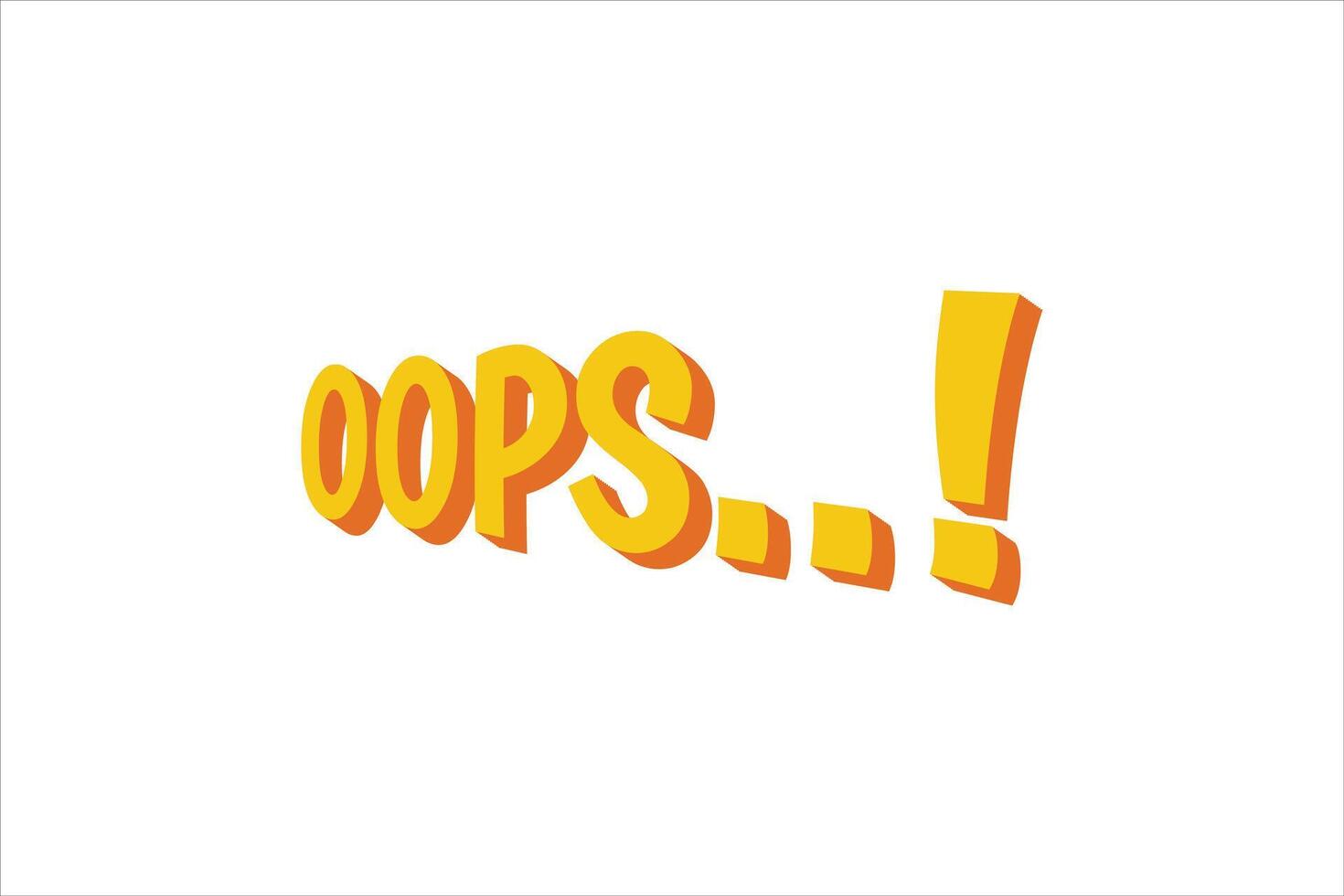 Oops Decor Flat Sticker Design vector