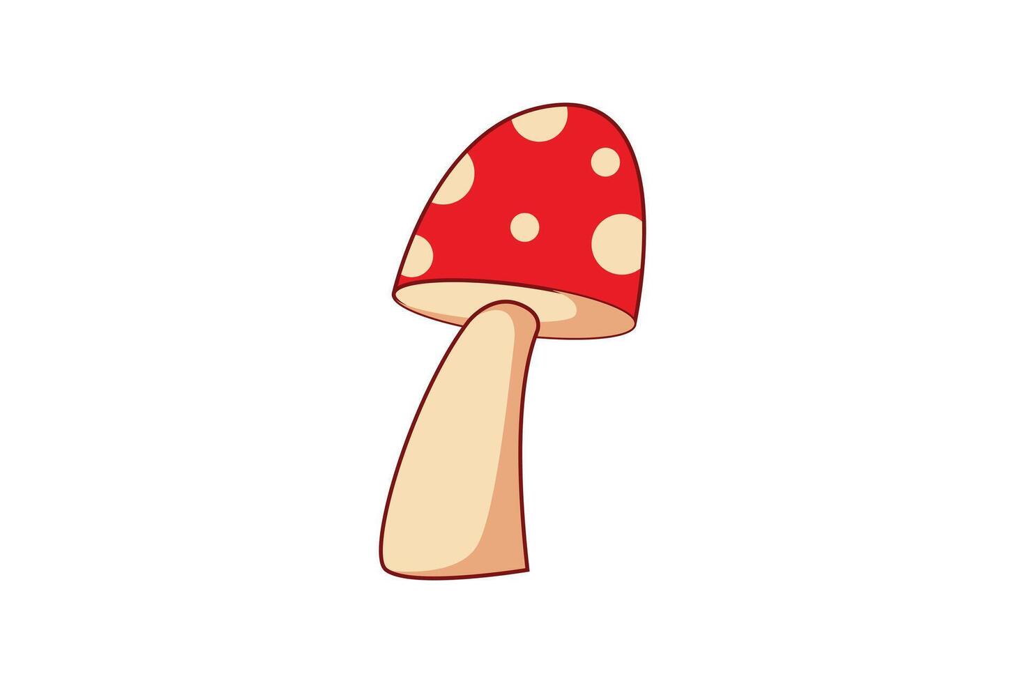 Mushroom Fortune Flat Sticker Design vector