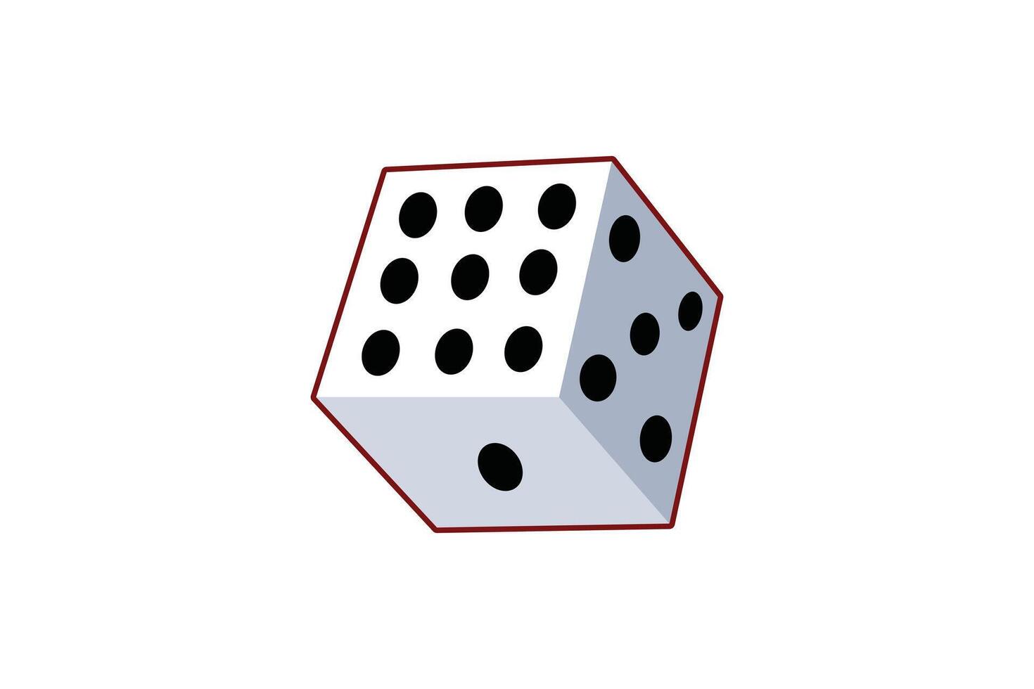 Dice Fortune Flat Sticker Design vector