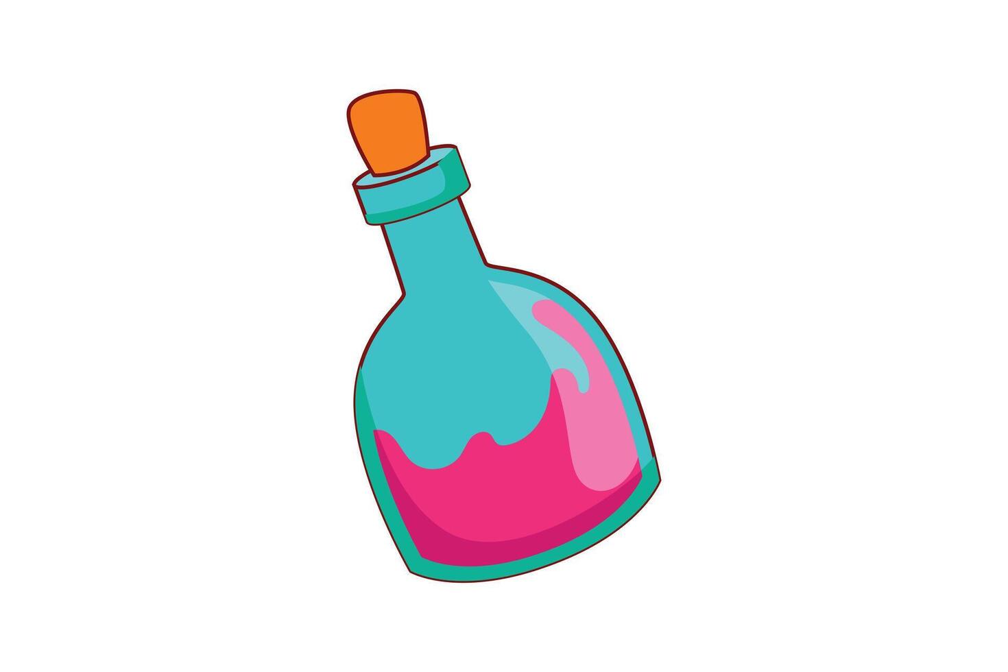 Pink Potion Fortune Sticker Design vector