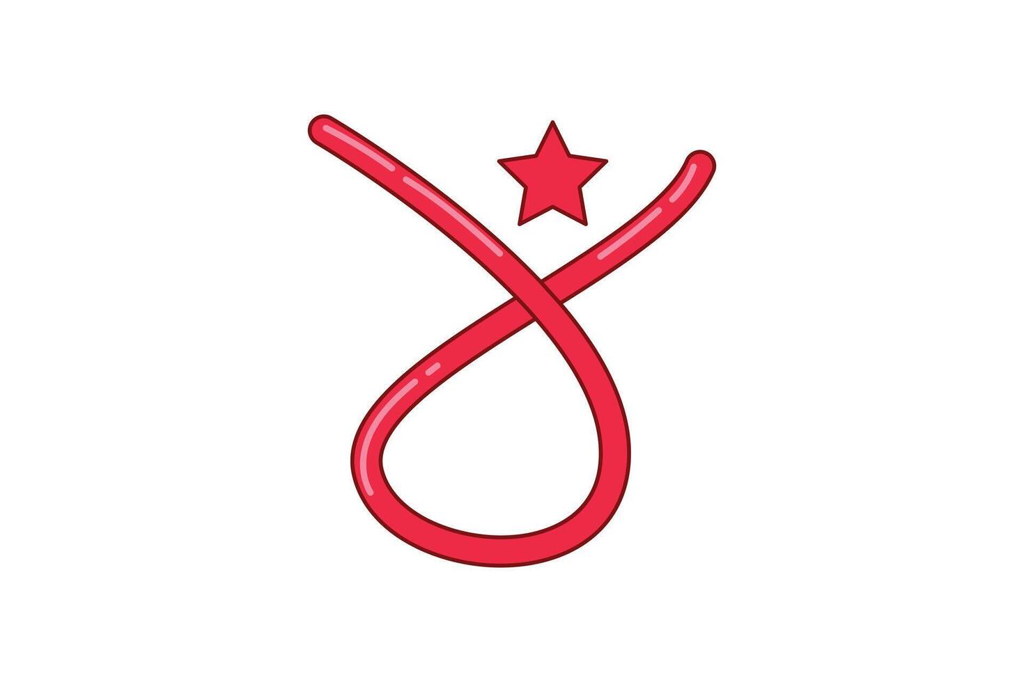 Red Ribbon Fortune Sticker Design vector
