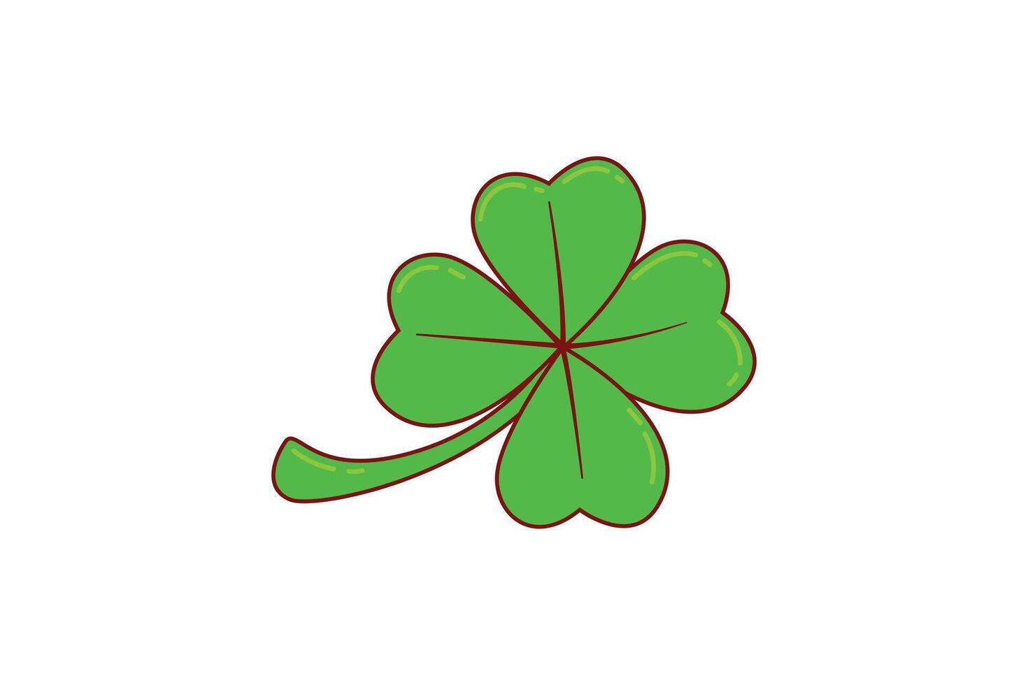 Clover Leaf Fortune Sticker Design vector