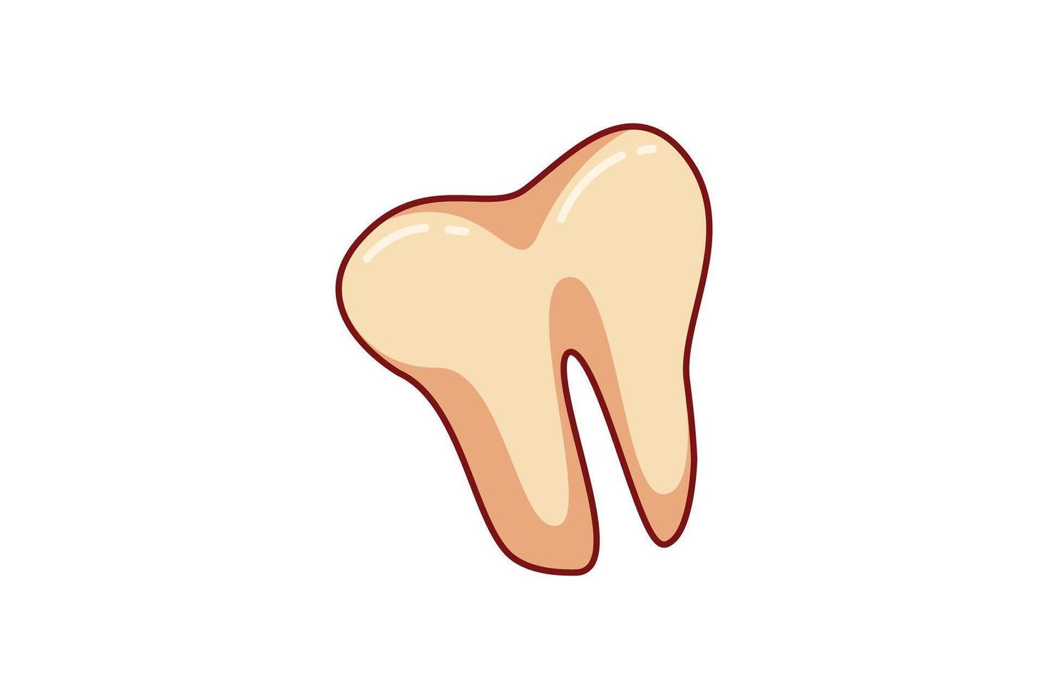 Tooth Fortune Flat Sticker Design vector