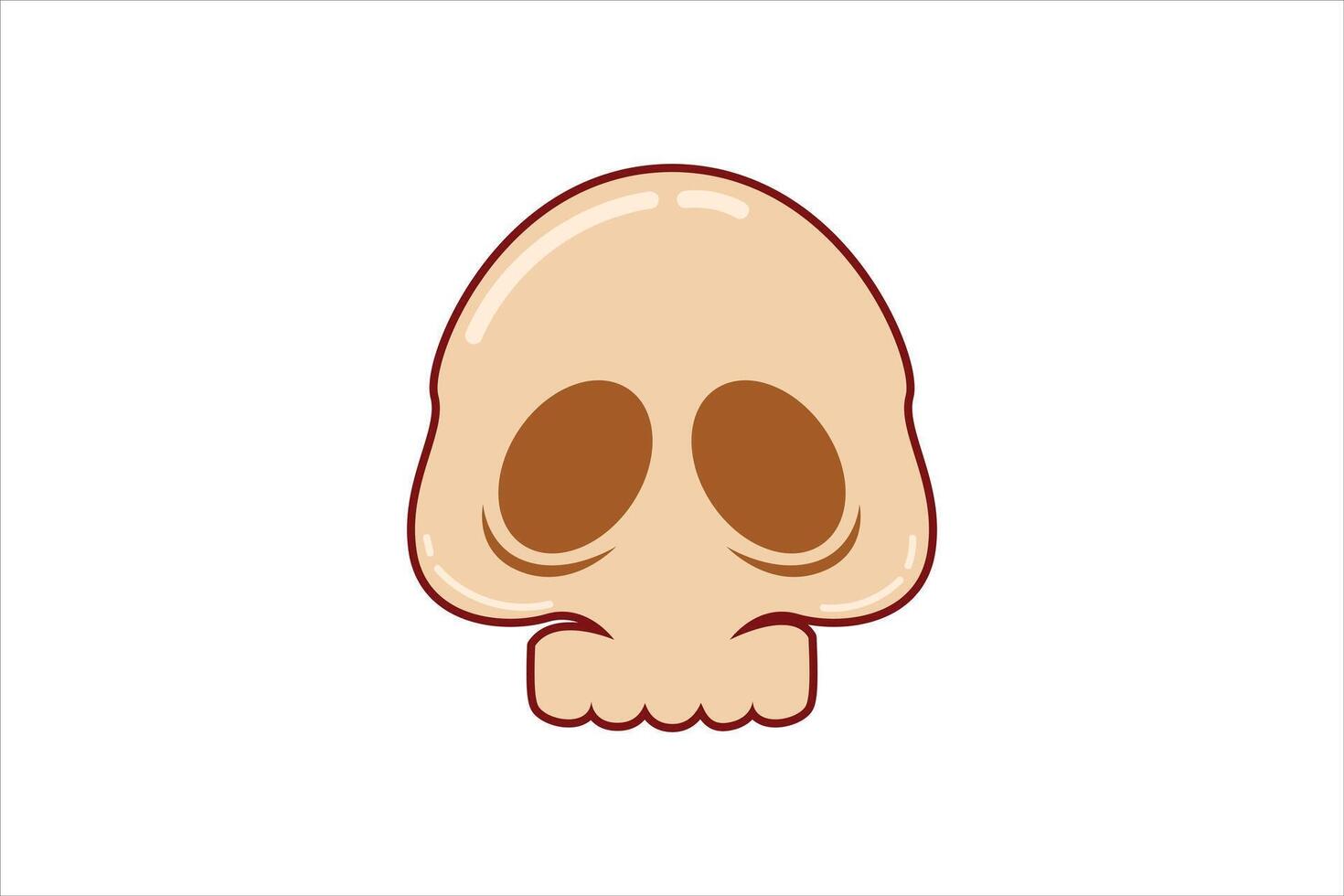 Skull Head Fortune Sticker Design vector
