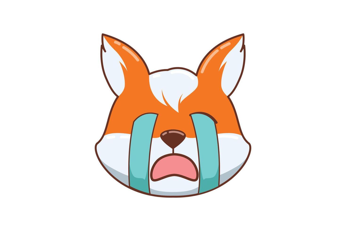Cute Shiba Inu Expression Sticker vector