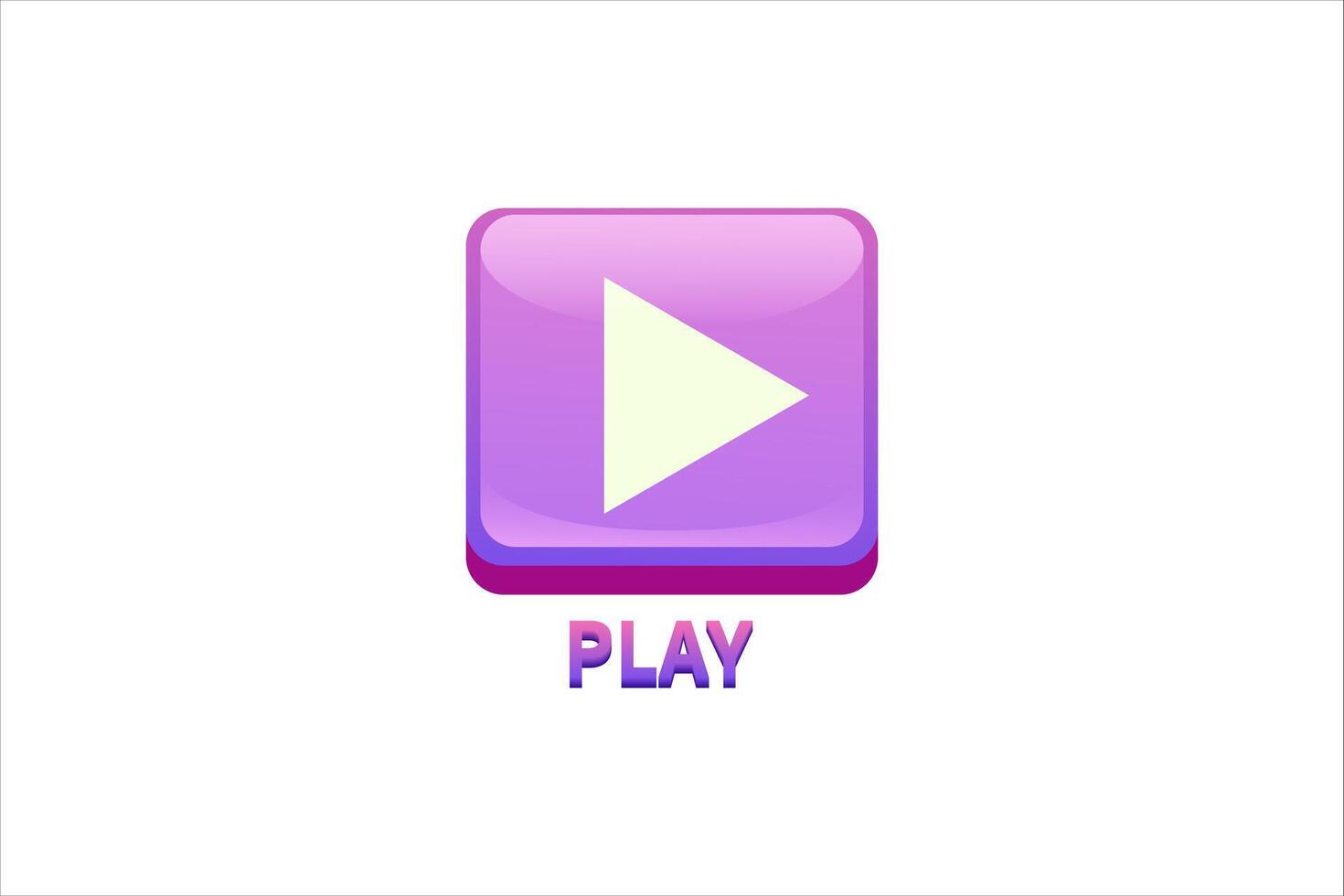 Play Button Interface Flat Sticker Design vector