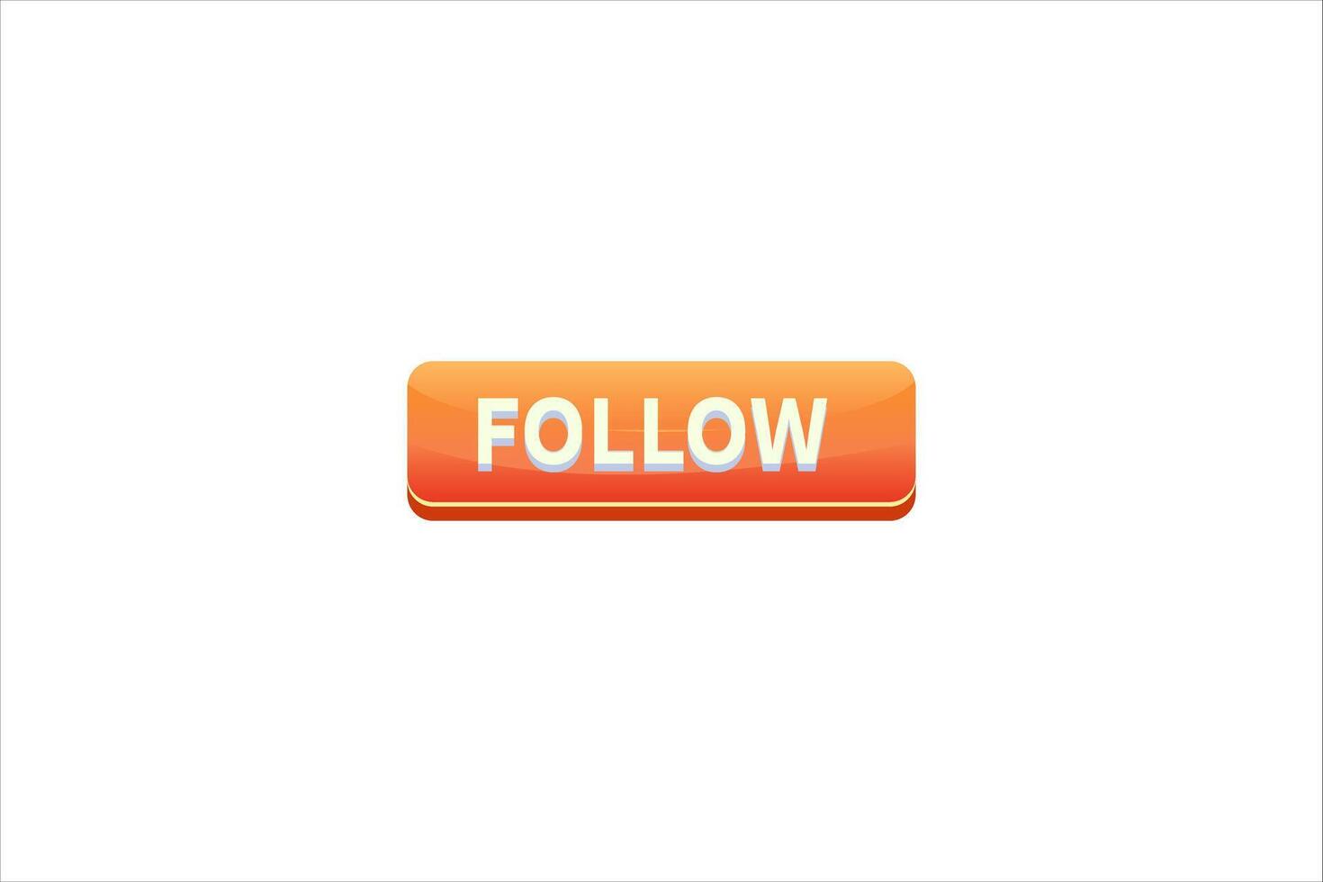 Follow Button Interface Flat Sticker Design vector