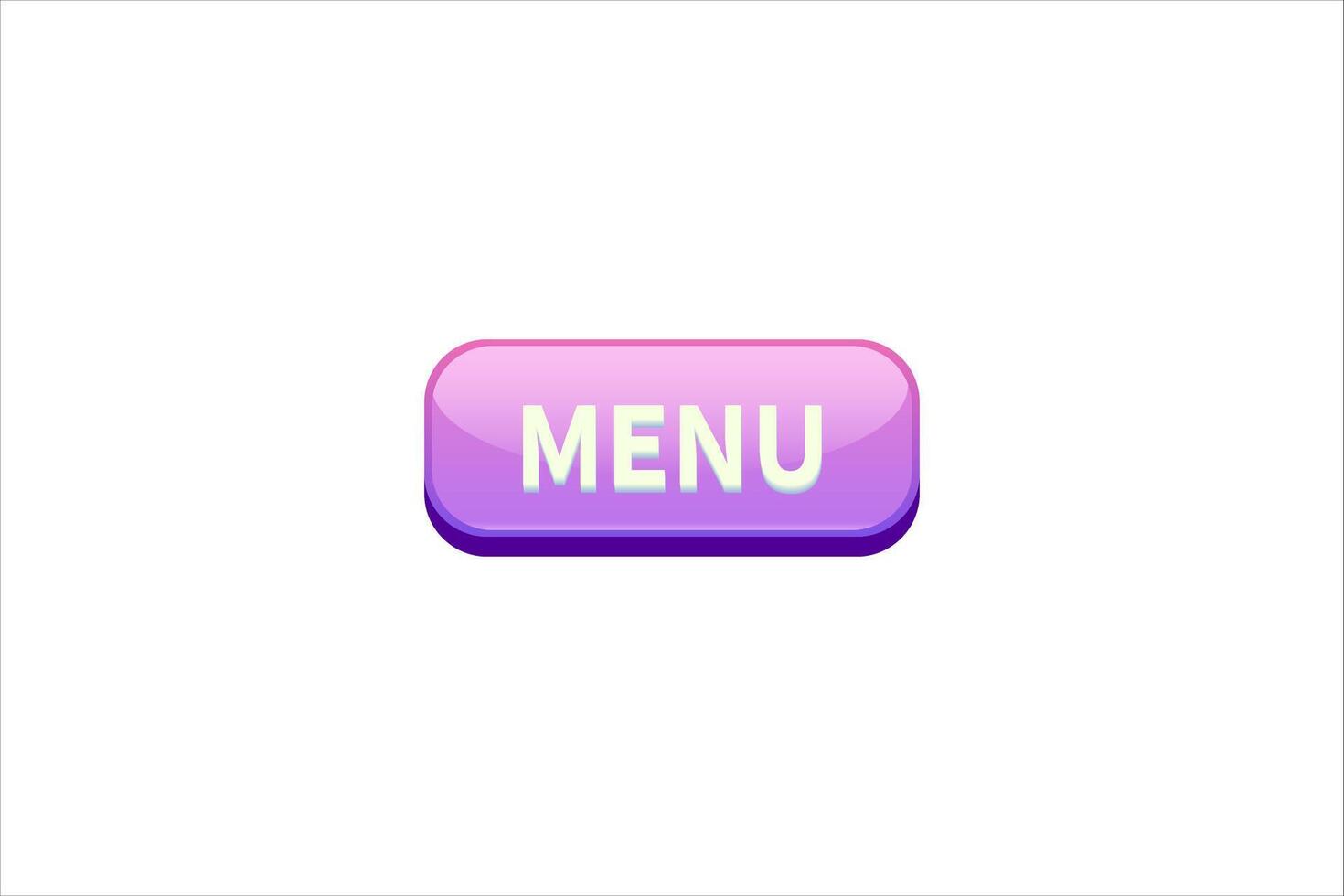 Menu Button Interface Flat Sticker Design vector