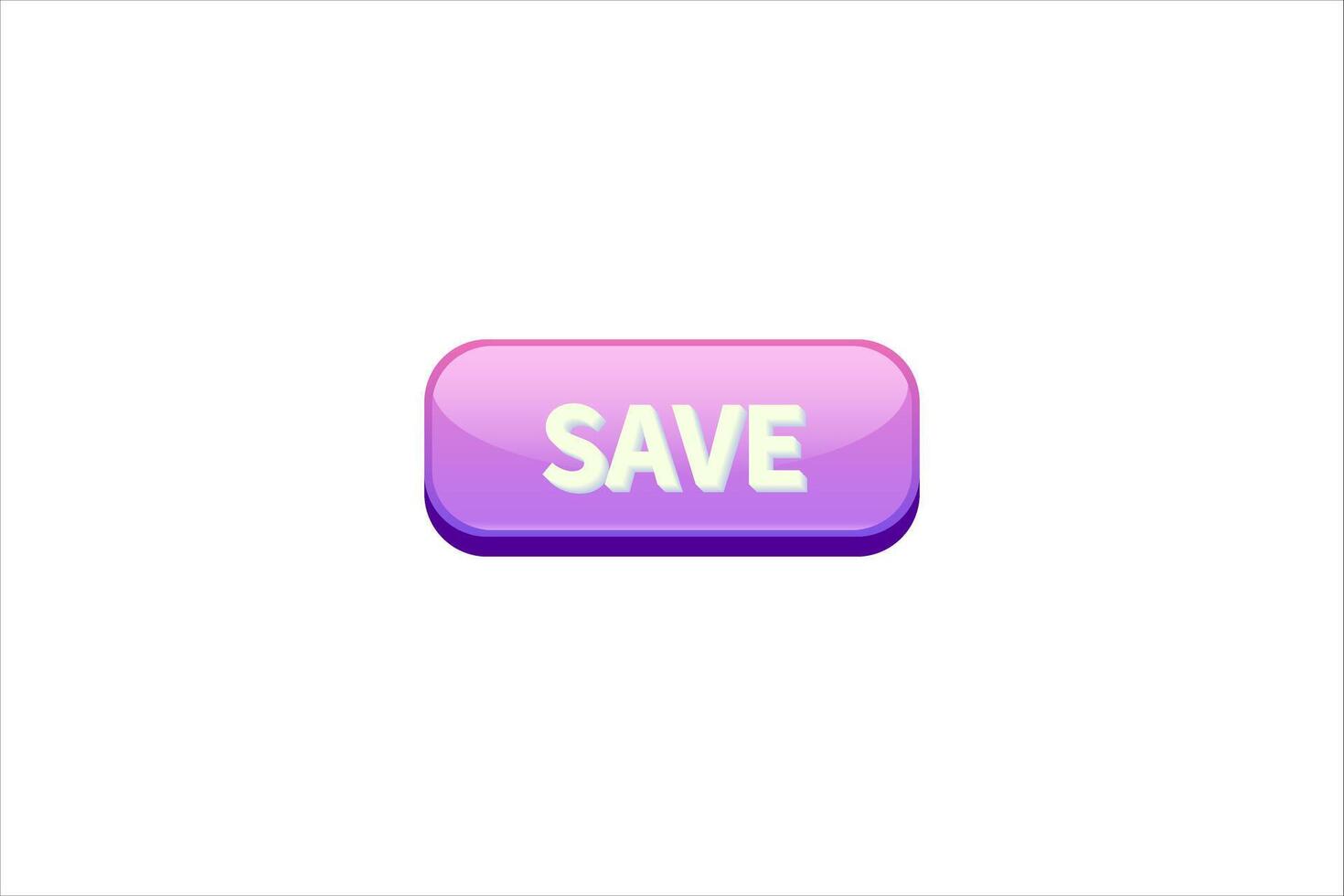 Save Button Interface Flat Sticker Design vector