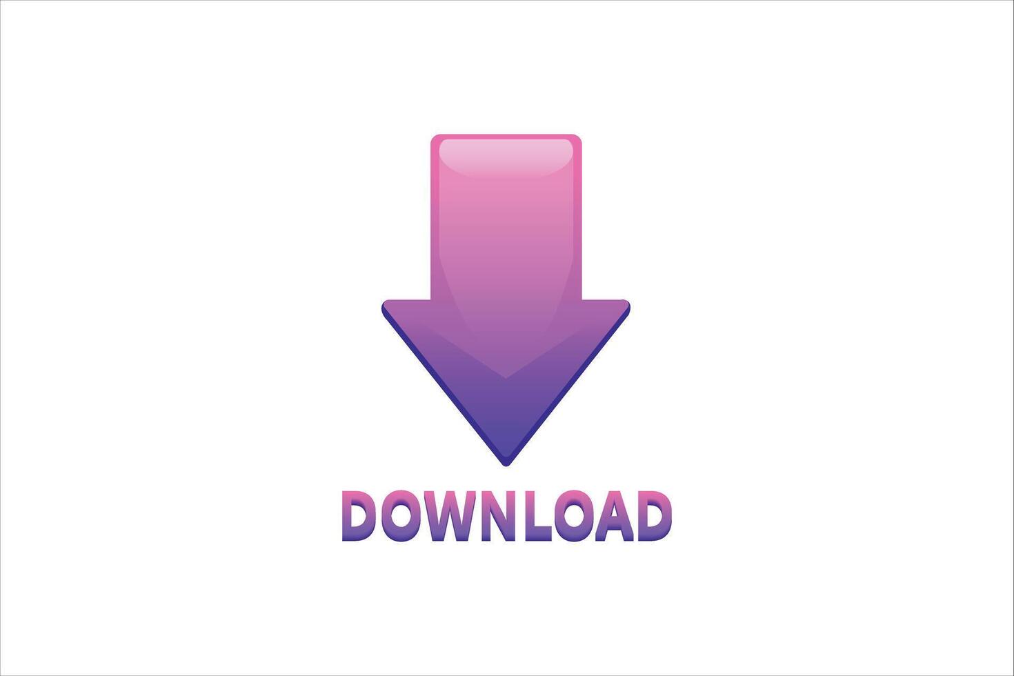 Download Button Interface Flat Sticker Design vector