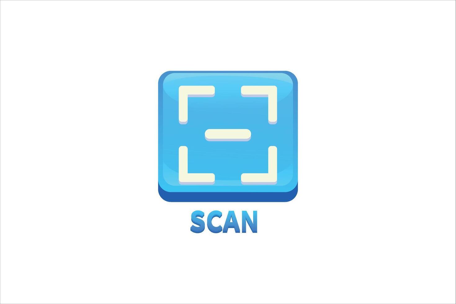 Scan Interface Flat Sticker Design vector