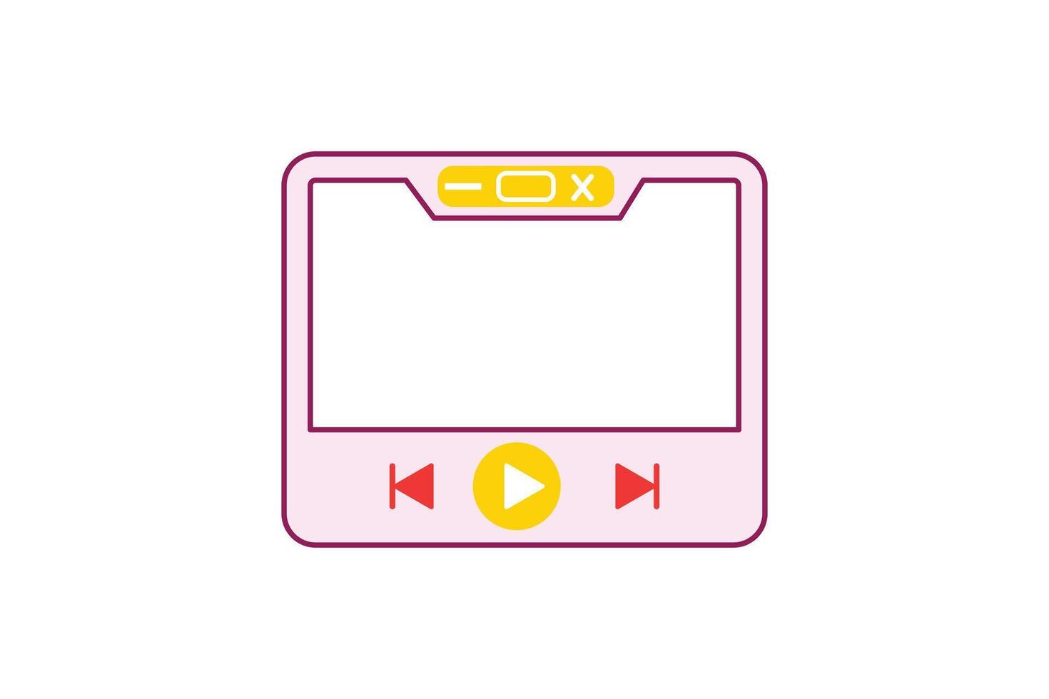 Vlog Video Frame Sticker Design vector
