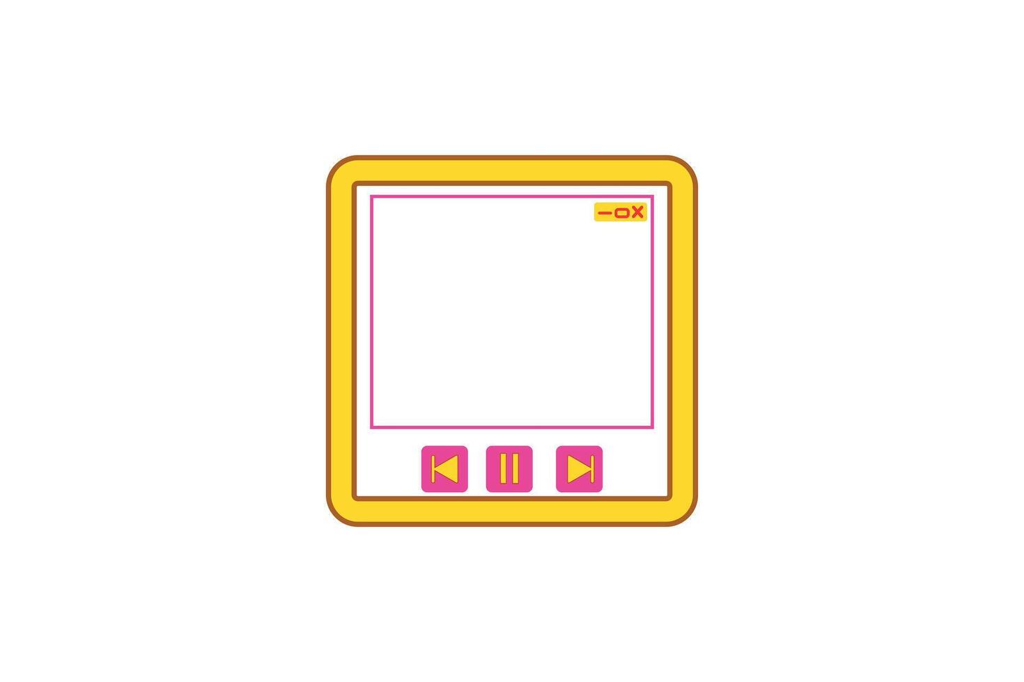 Vlog Video Frame Sticker Design vector