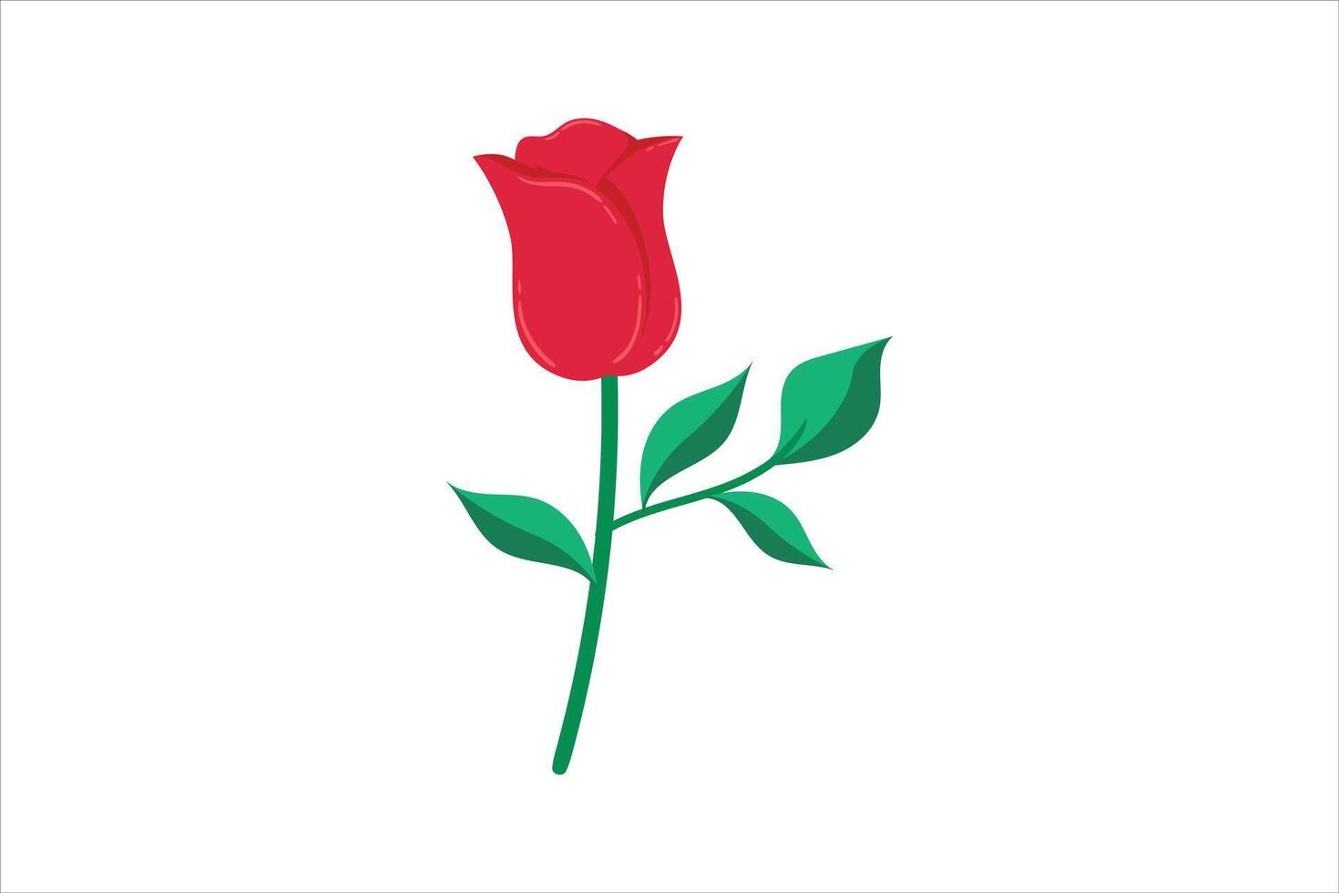 Rose Flower Valentine Day Sticker Design vector