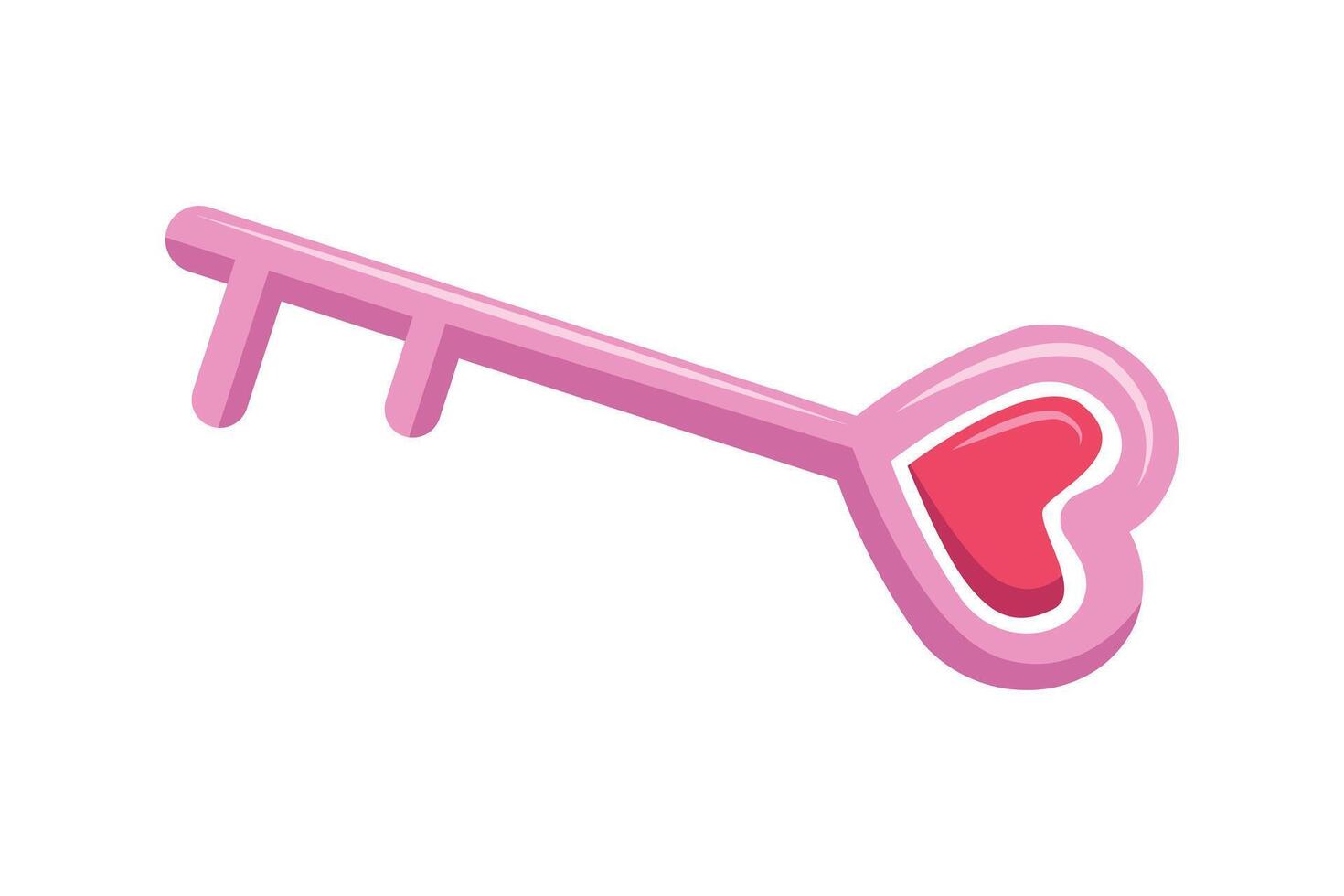 Love Key Happy Valentine Day Sticker vector