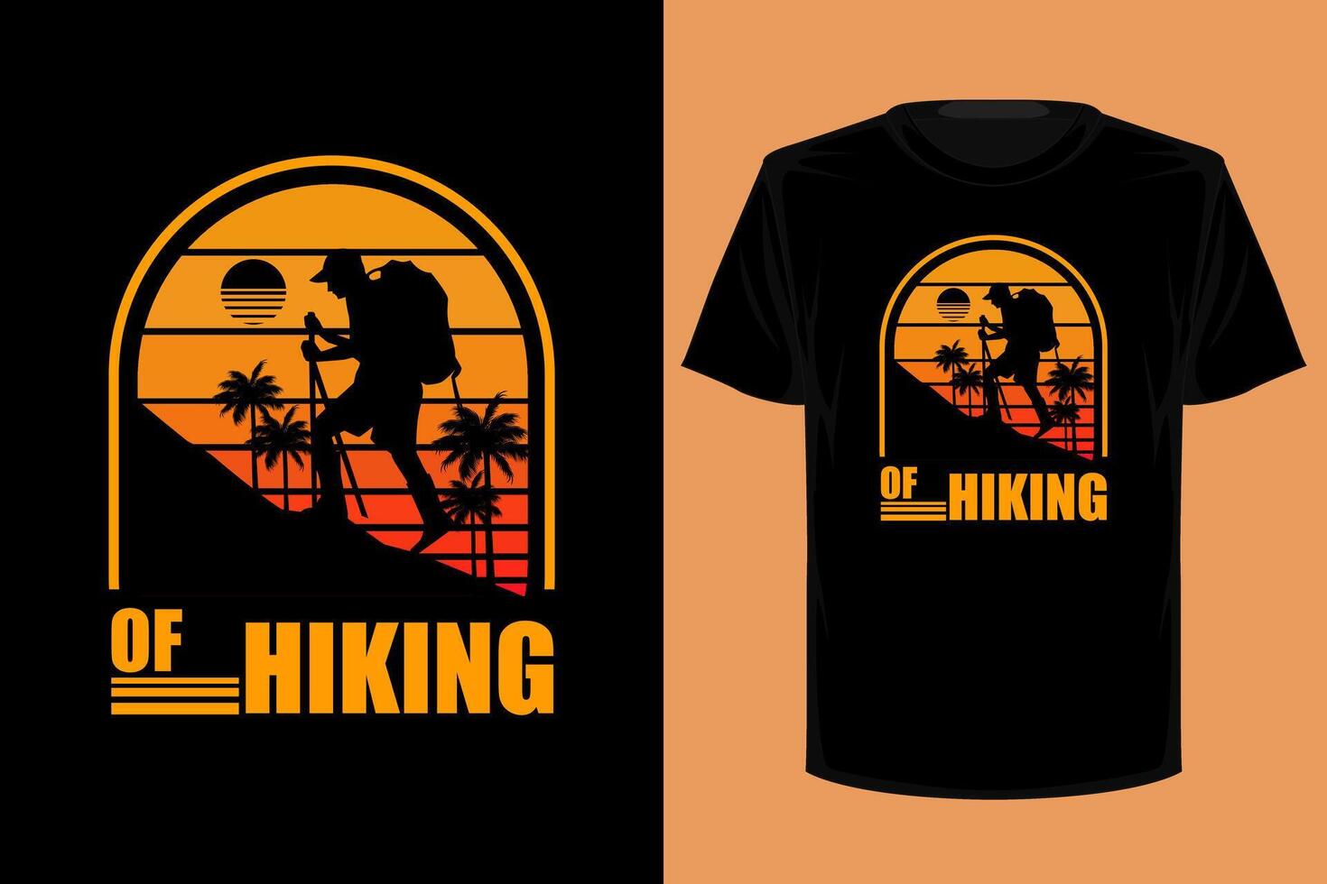 Of Hiking Retro Vintage T Shirt Design vector