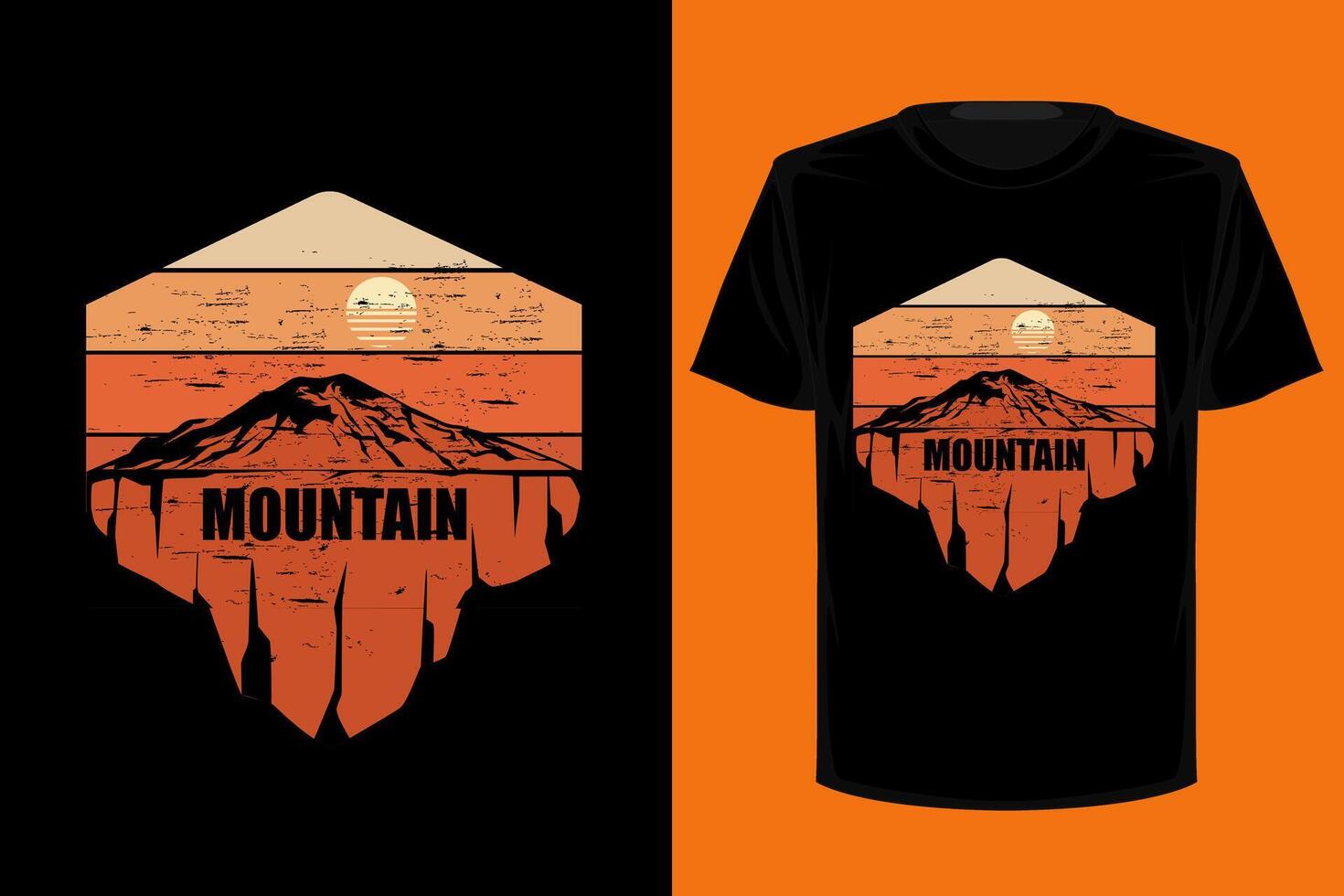 Mountain Retro Vintage T Shirt Design vector