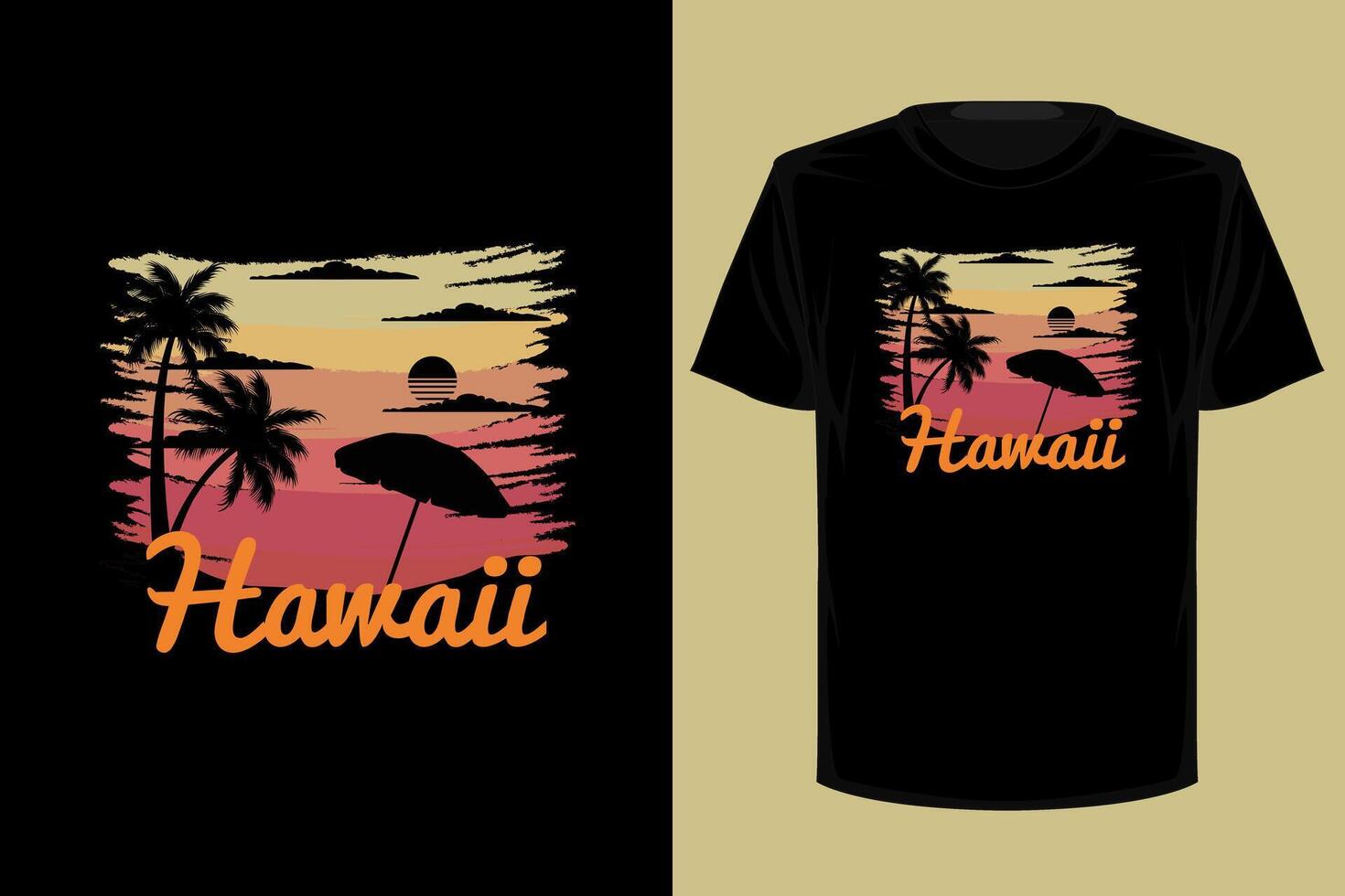 Hawaii Retro Vintage T Shirt Design vector