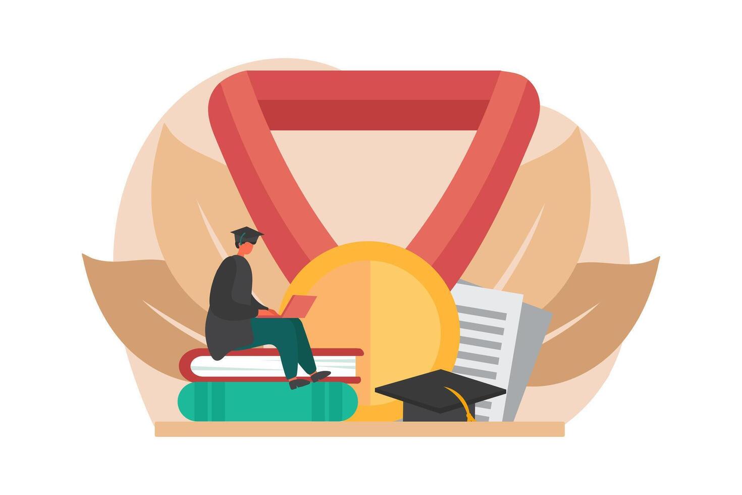 Happy Graduation Flat Illustration Design vector