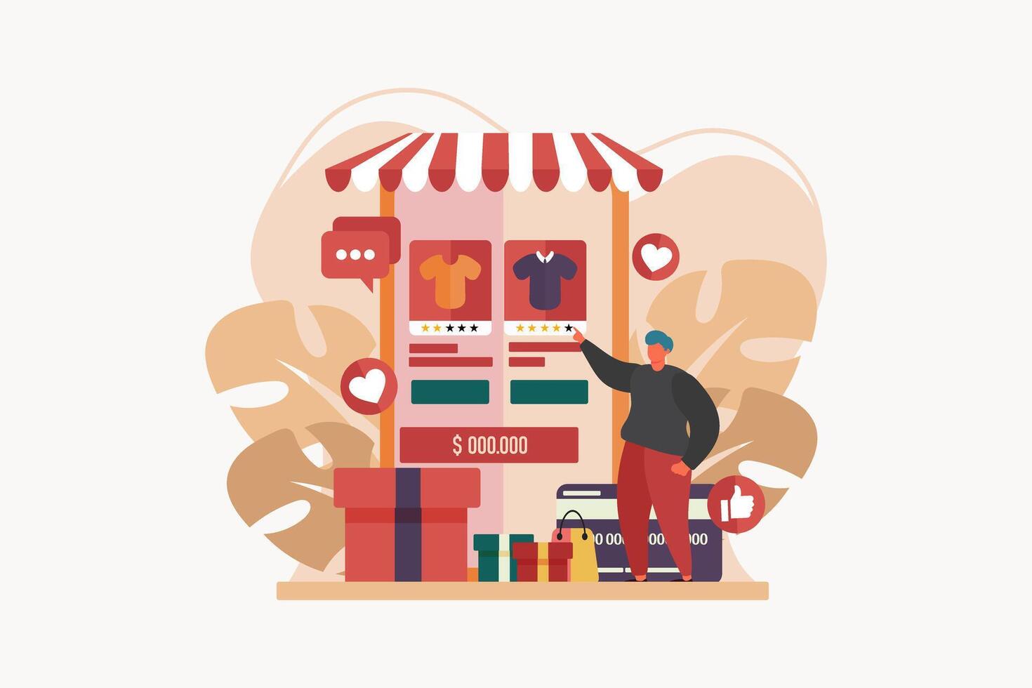 E Commerce Flat Illustration Design vector