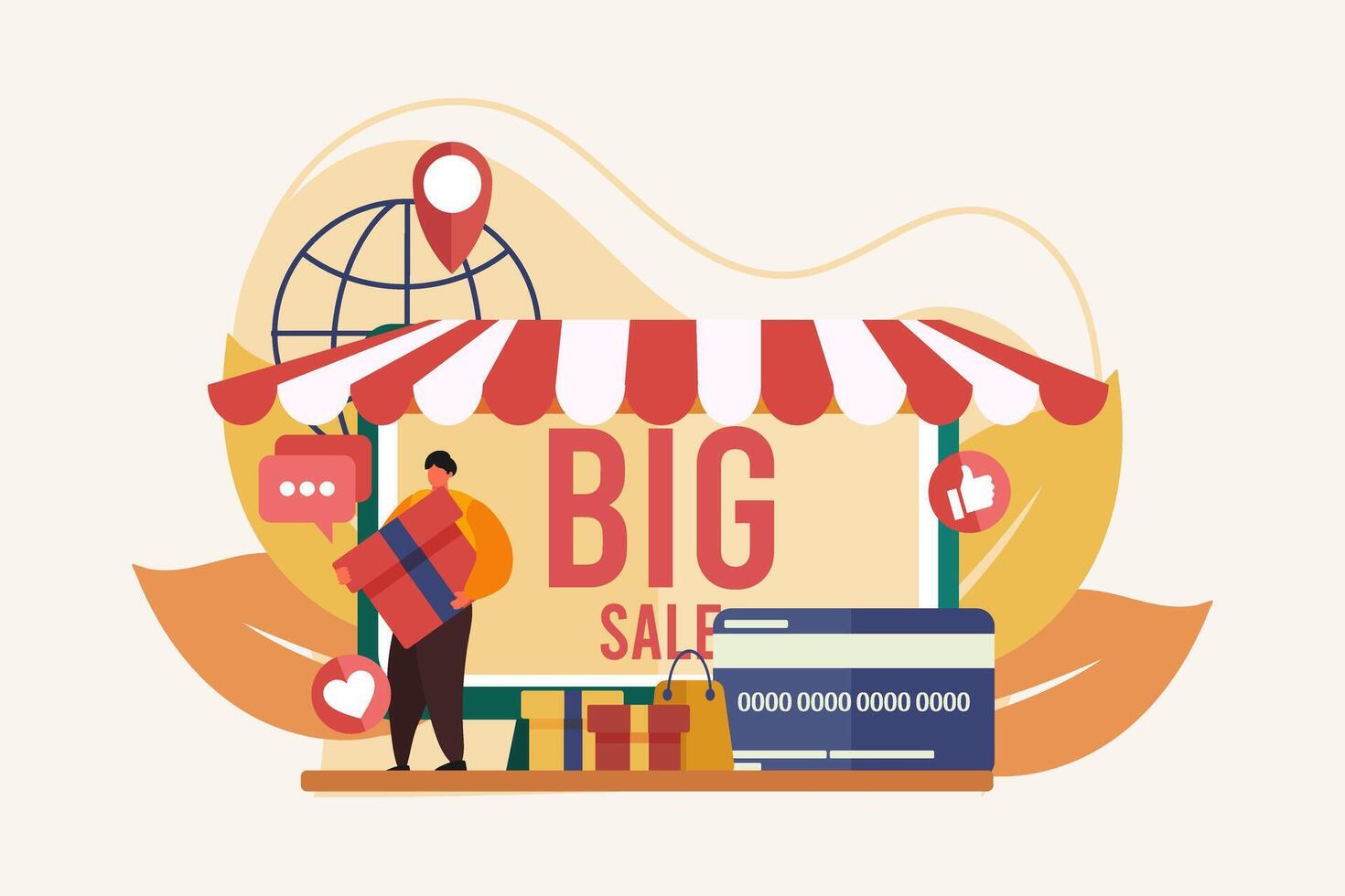 E Commerce Flat Illustration Design vector