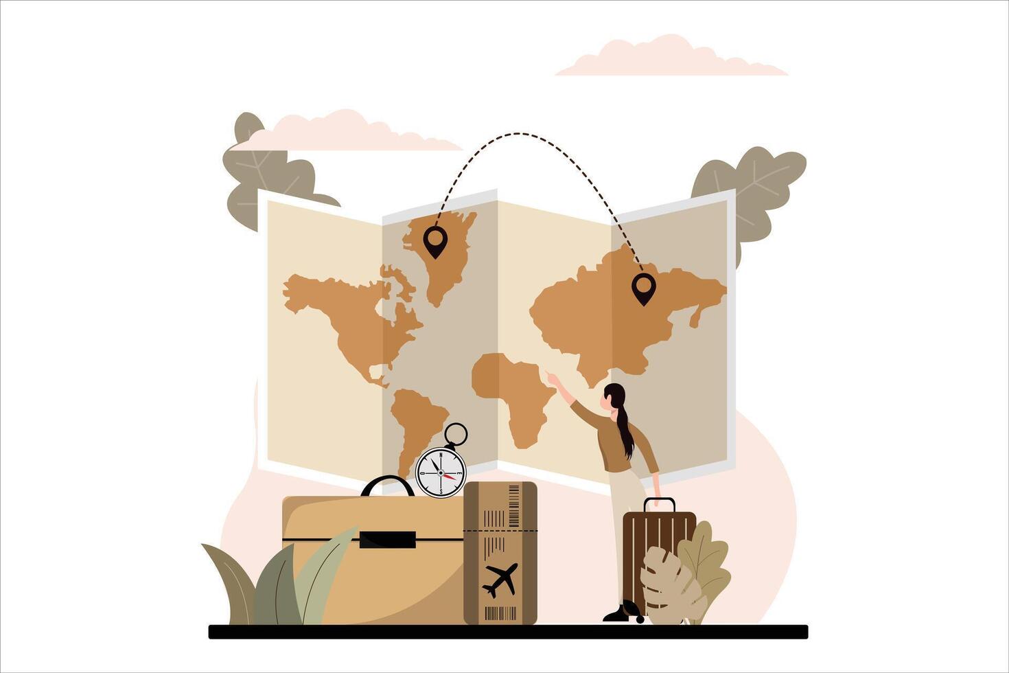 Vacation Traveler Flat Design Illustration vector