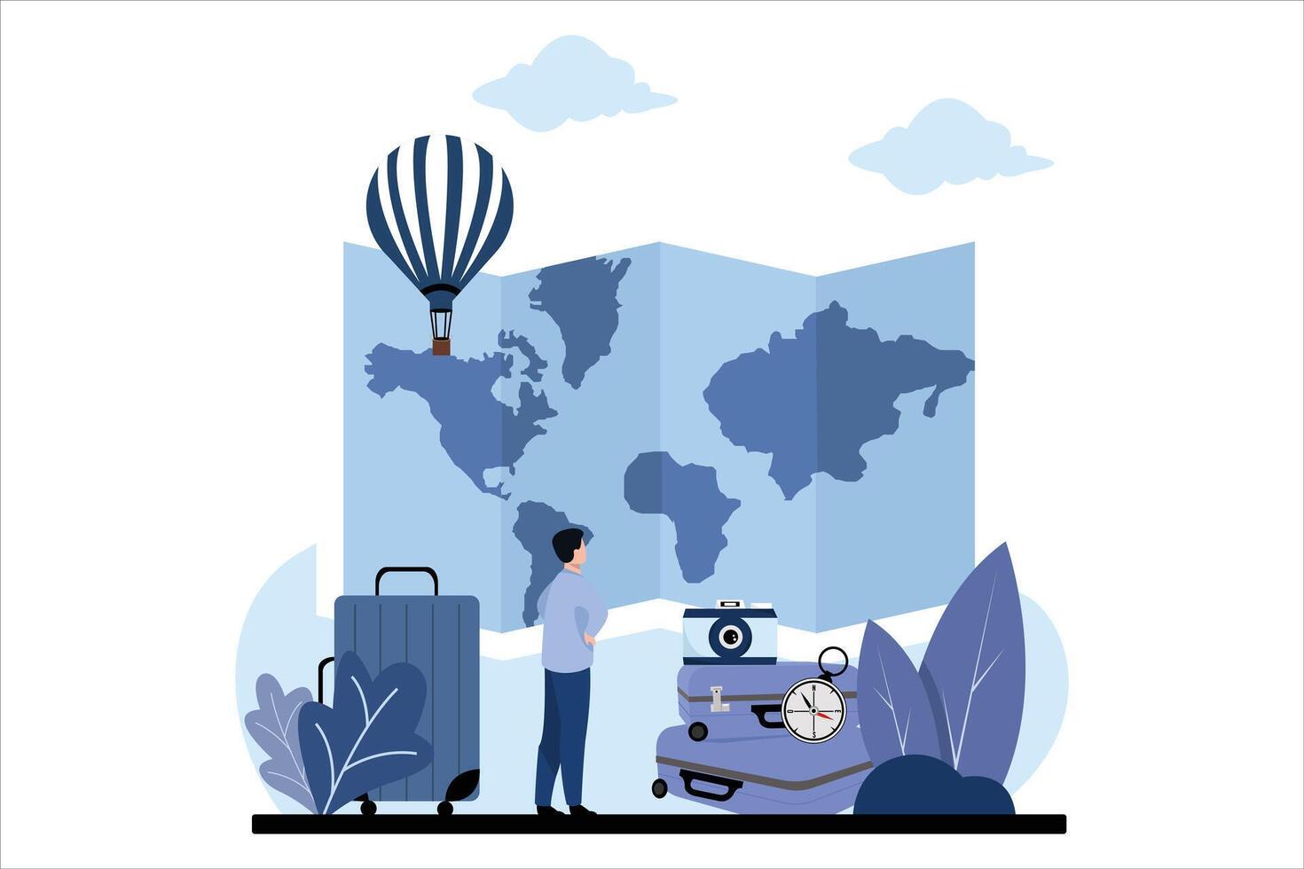 Vacation Traveler Flat Design Illustration vector