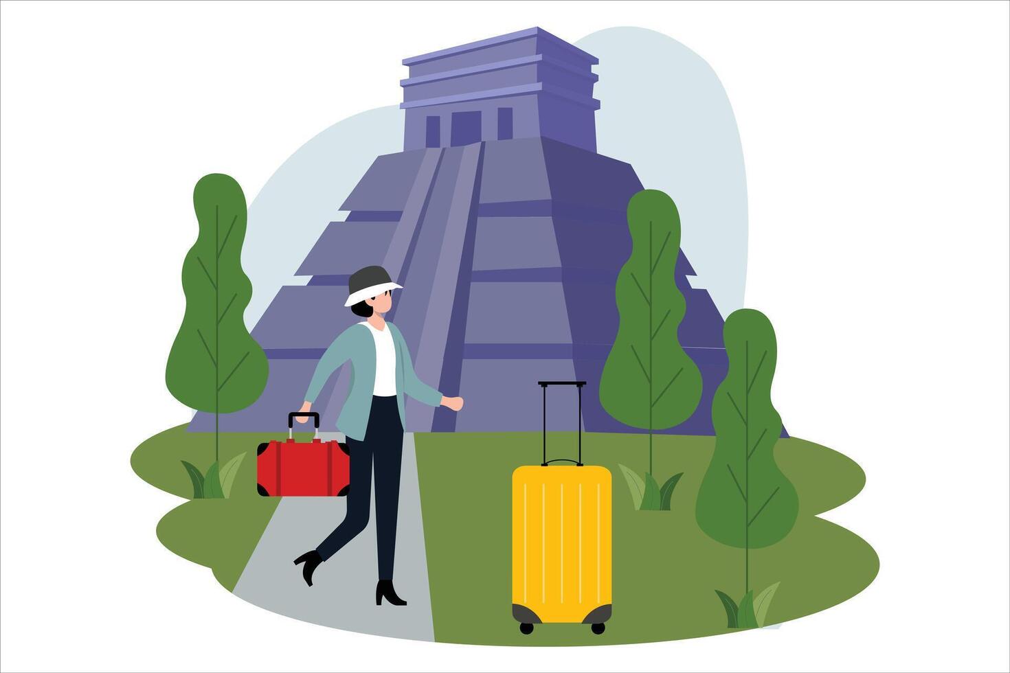 Vacation Traveler Flat Design Illustration vector