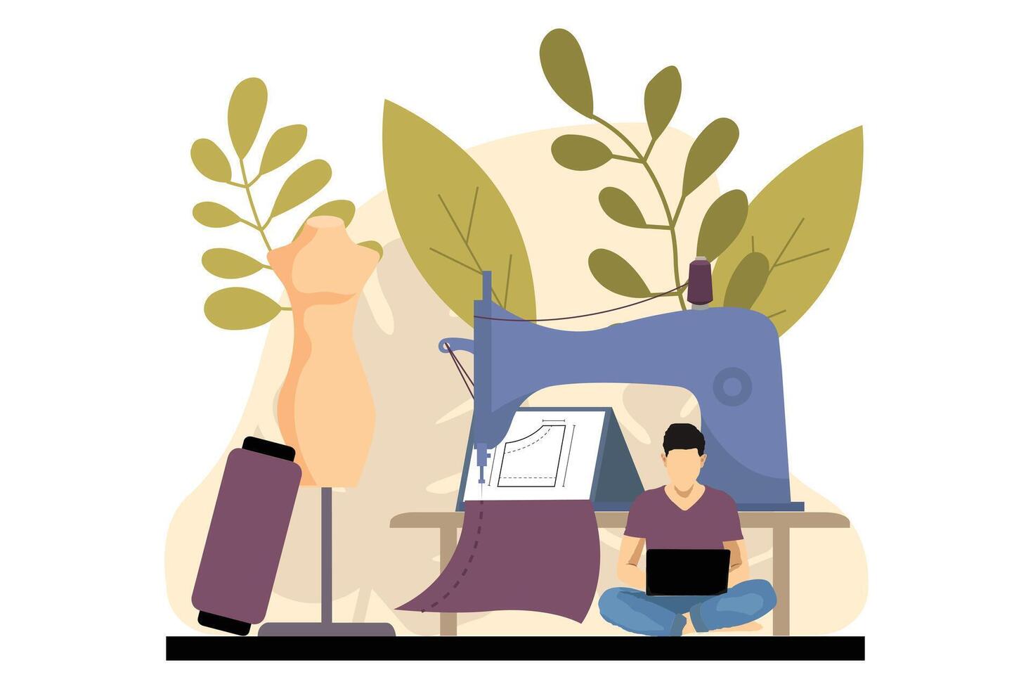 Fashion Style Flat Illustration Design vector